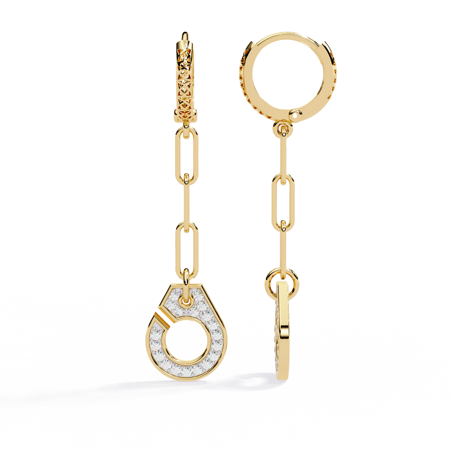 Cufflink Design Drop Earrings
