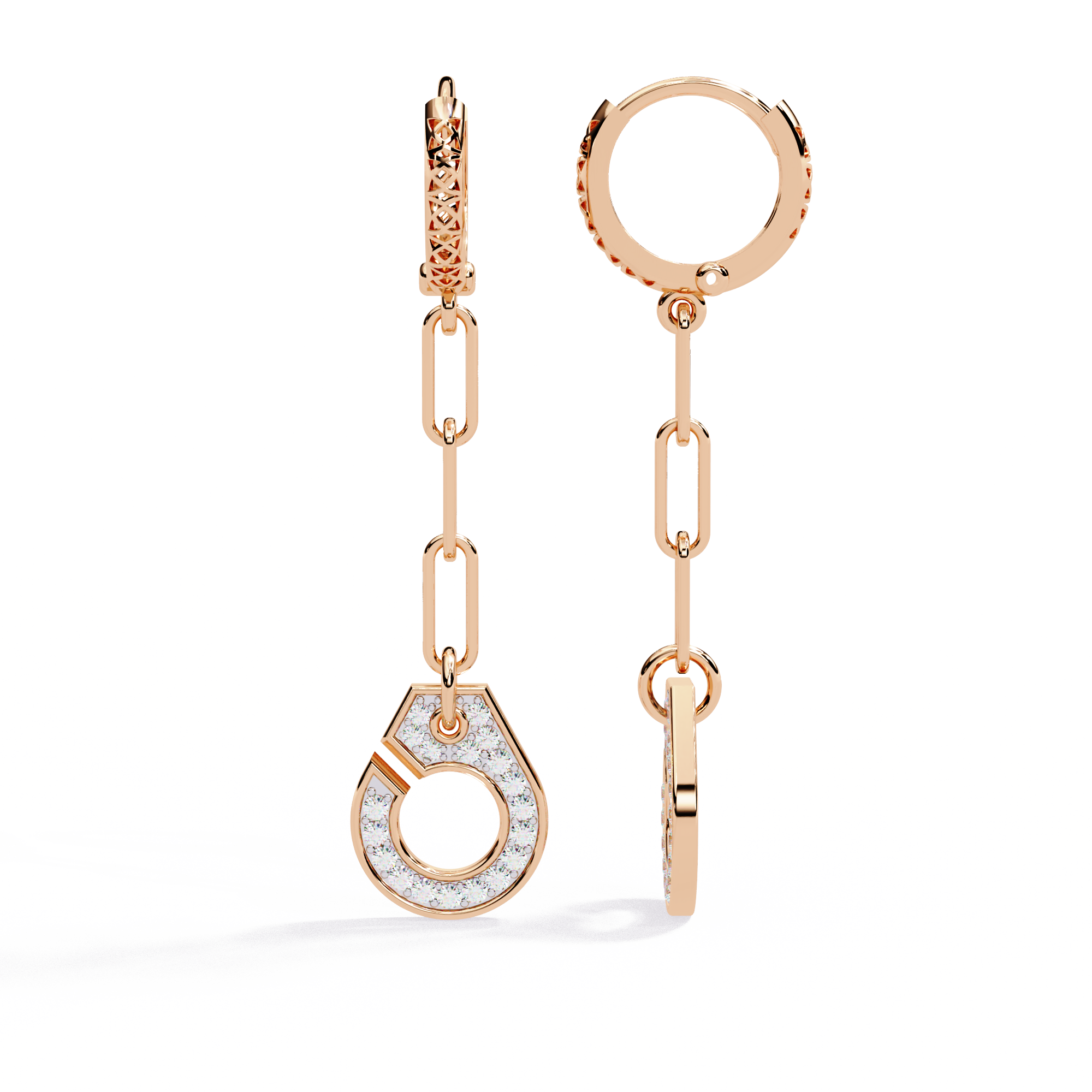 Cufflink Design Drop Earrings