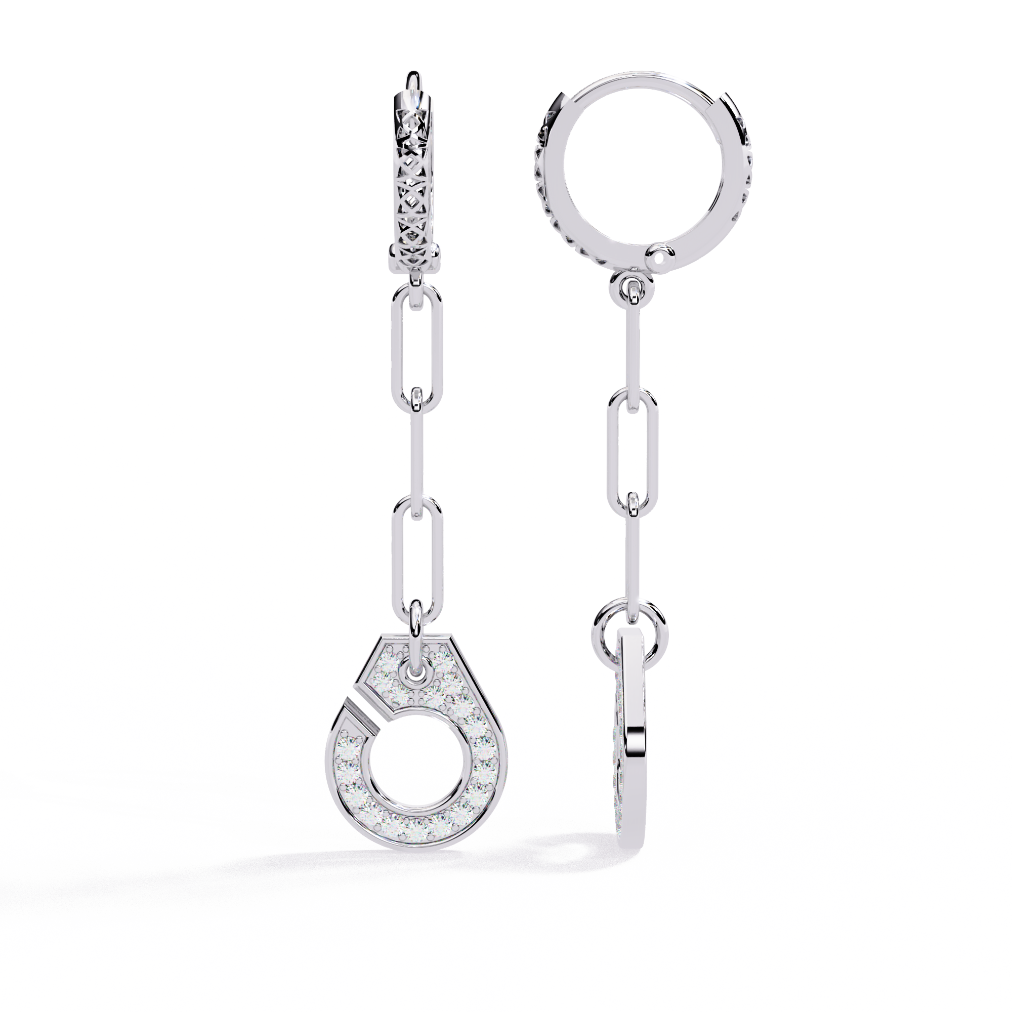 Cufflink Design Drop Earrings