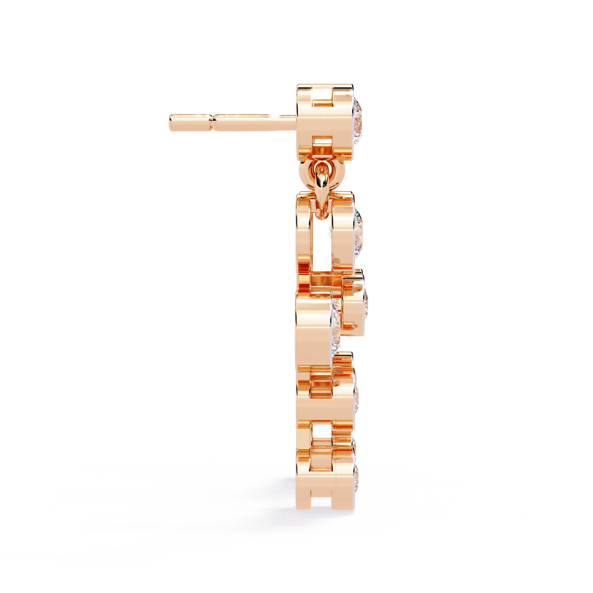 Celestial Cascading Round Lab Grown Diamond Drop Earrings
