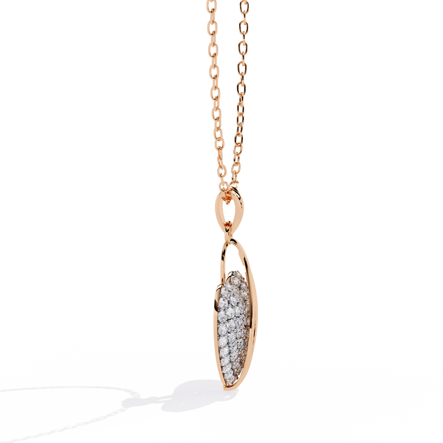 Double Heart Pendant with Lab-Grown Diamonds | Romantic Love Necklace for Her