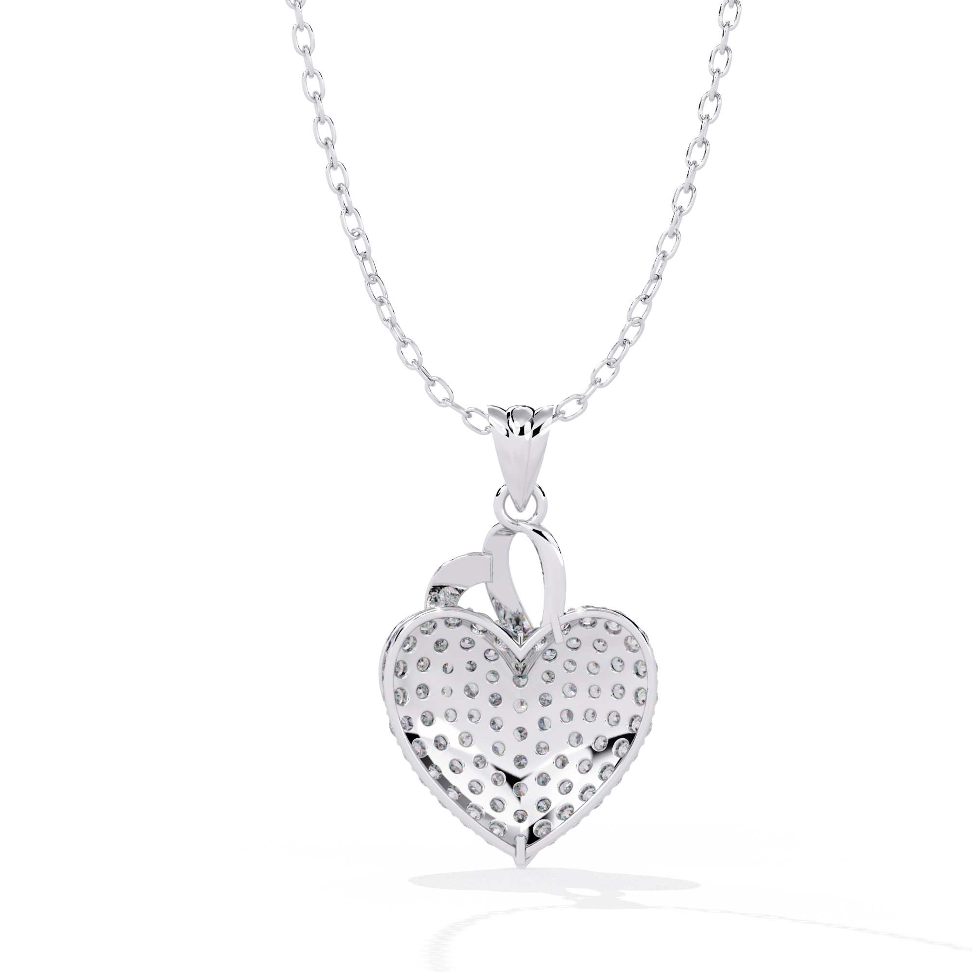 Double Heart Pendant with Lab-Grown Diamonds | Romantic Love Necklace for Her