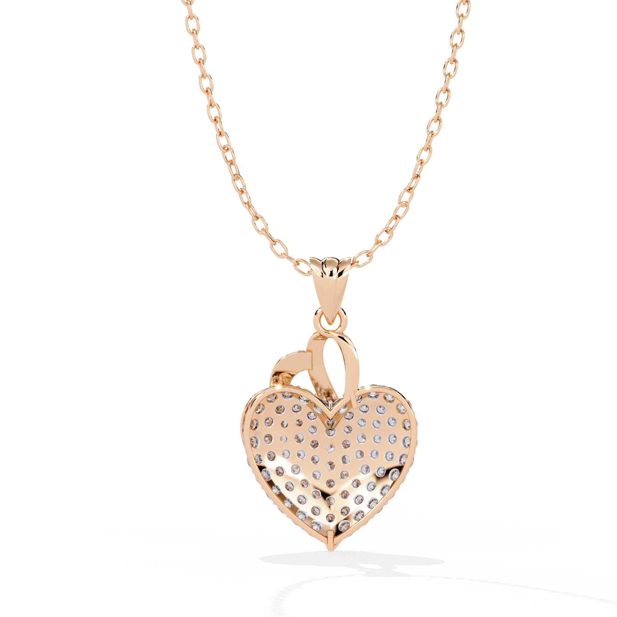 Double Heart Pendant with Lab-Grown Diamonds | Romantic Love Necklace for Her