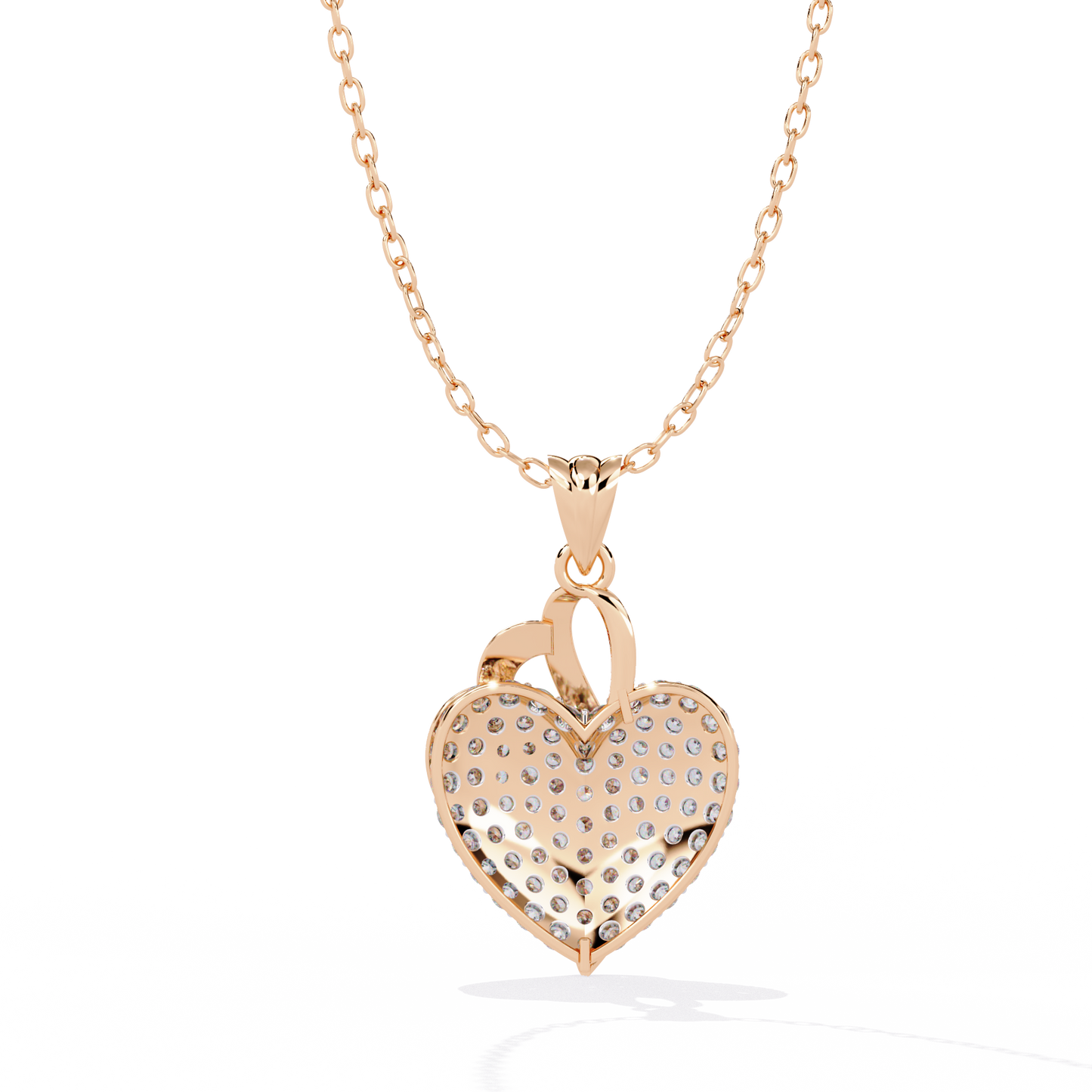 Double Heart Pendant with Lab-Grown Diamonds | Romantic Love Necklace for Her