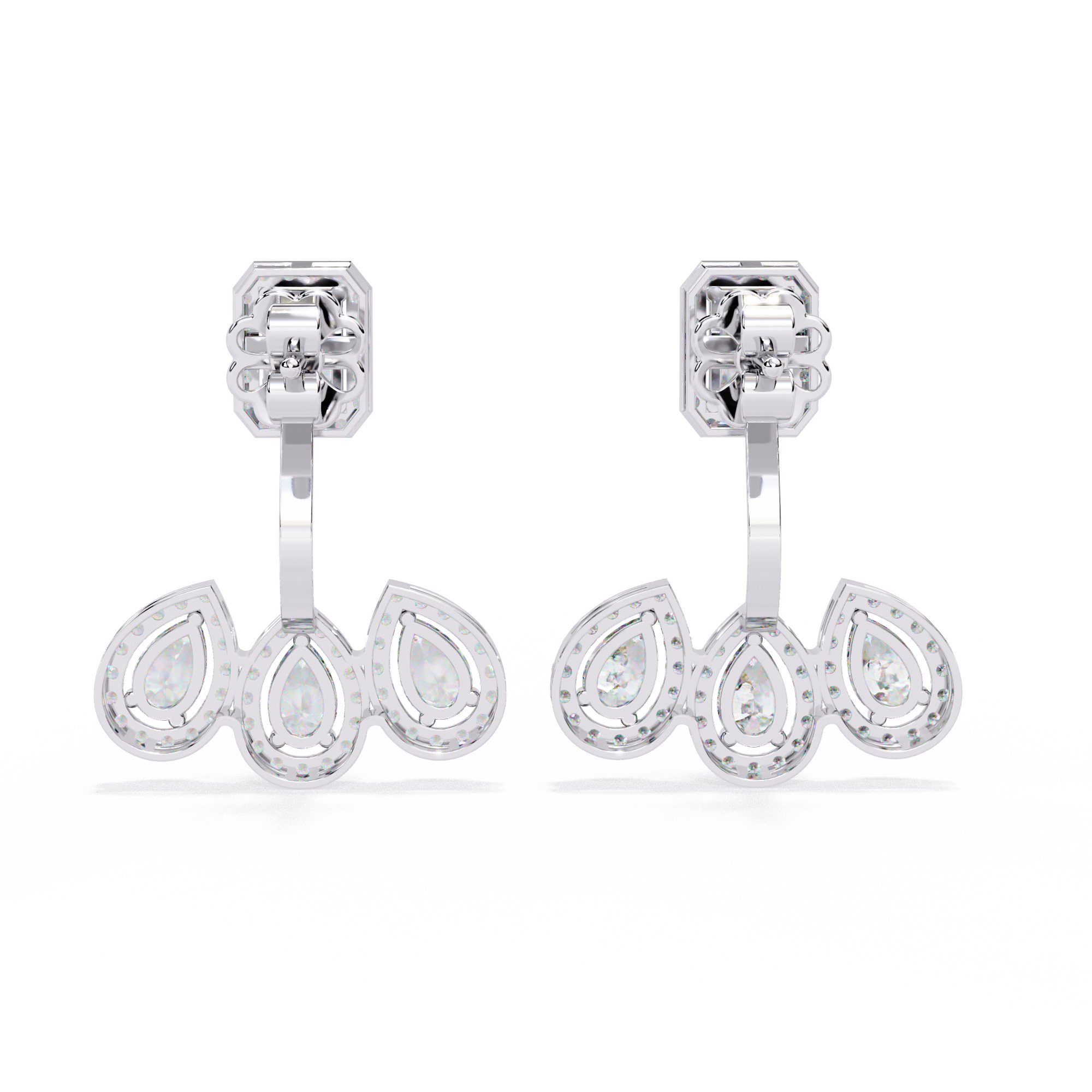 Diamond Studs Earrings | Luxury Pear Cut & Emerald Cut