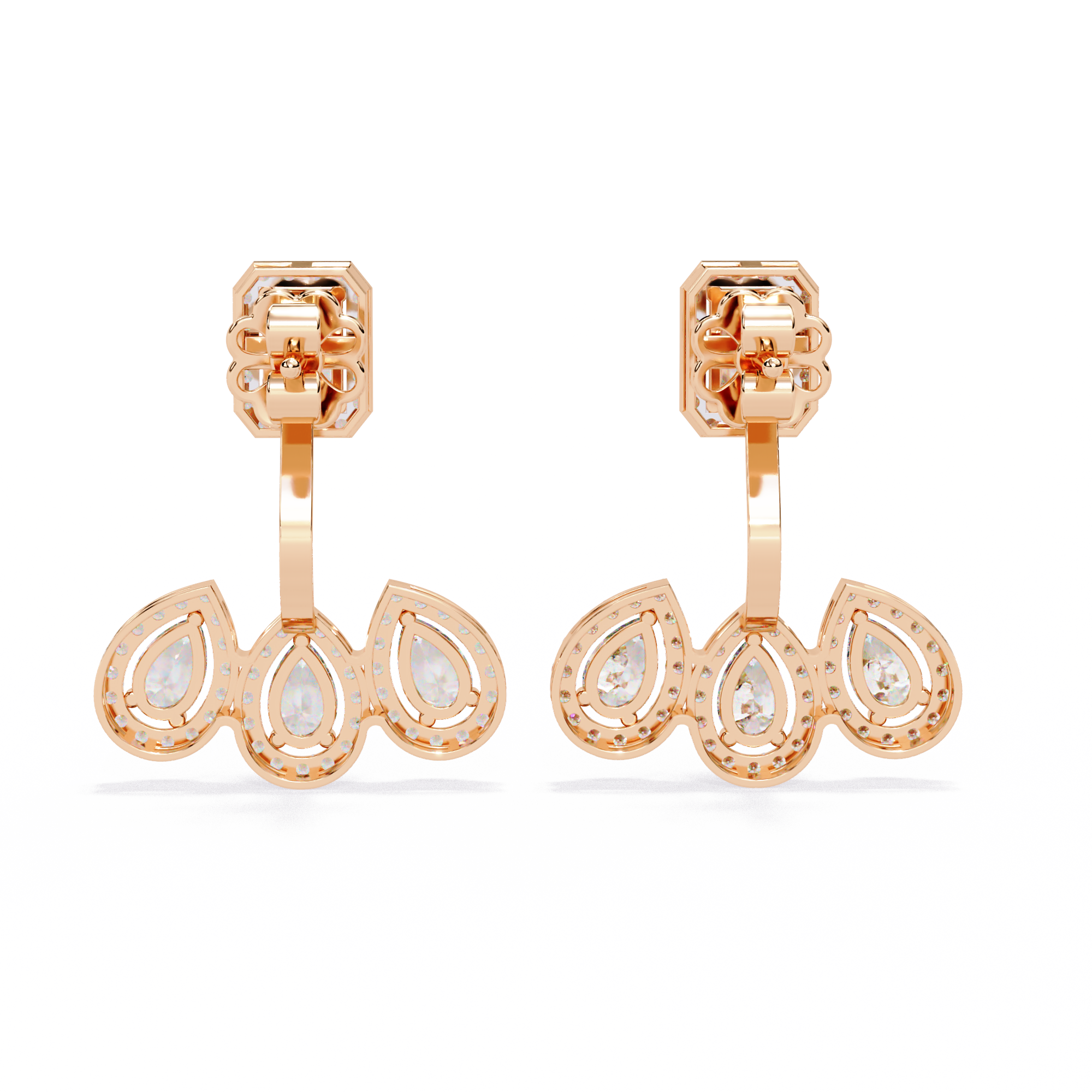 Diamond Studs Earrings | Luxury Pear Cut & Emerald Cut