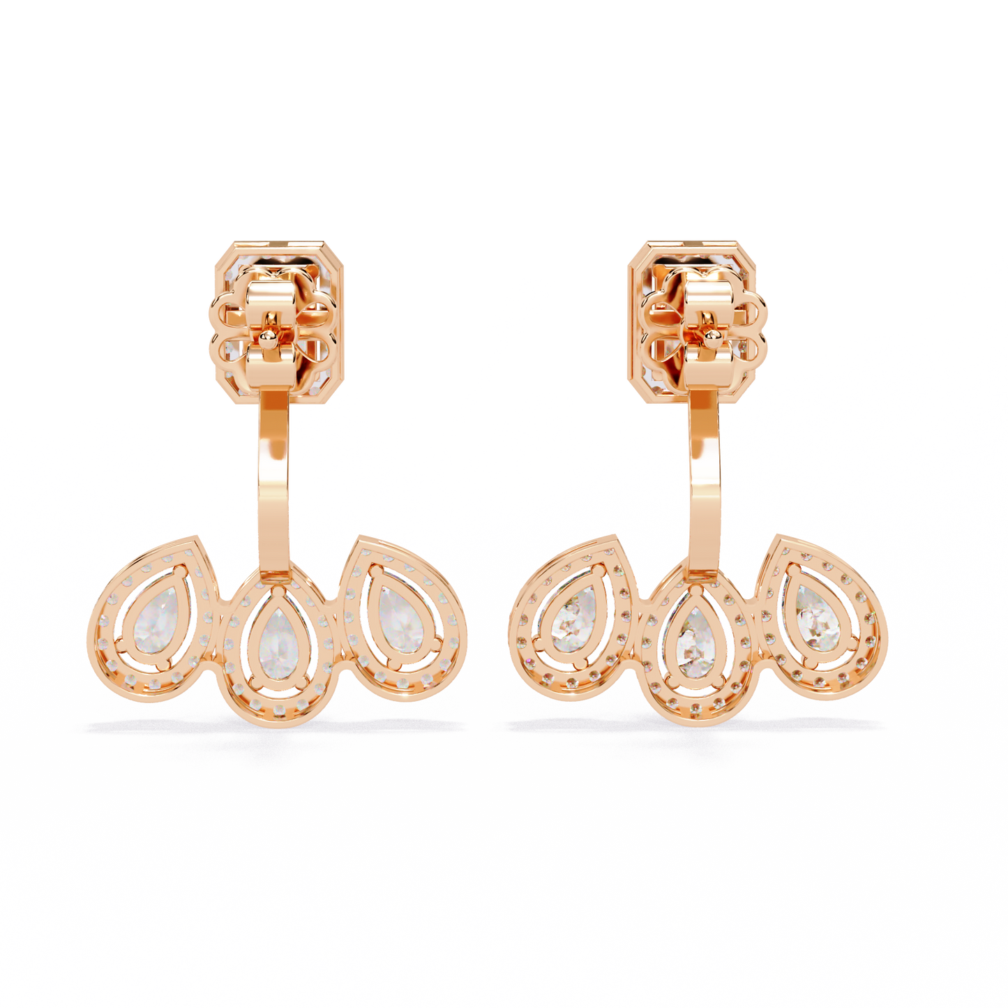 Diamond Studs Earrings | Luxury Pear Cut & Emerald Cut