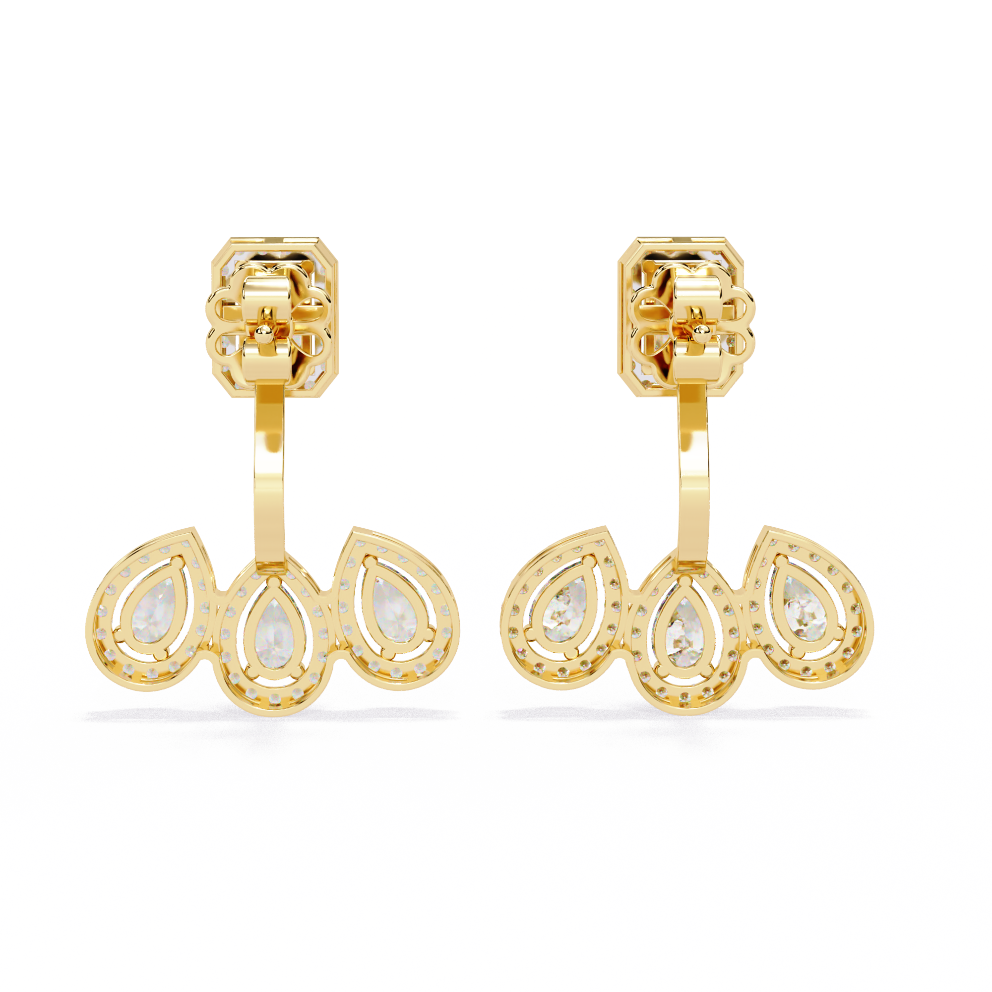 Diamond Studs Earrings | Luxury Pear Cut & Emerald Cut