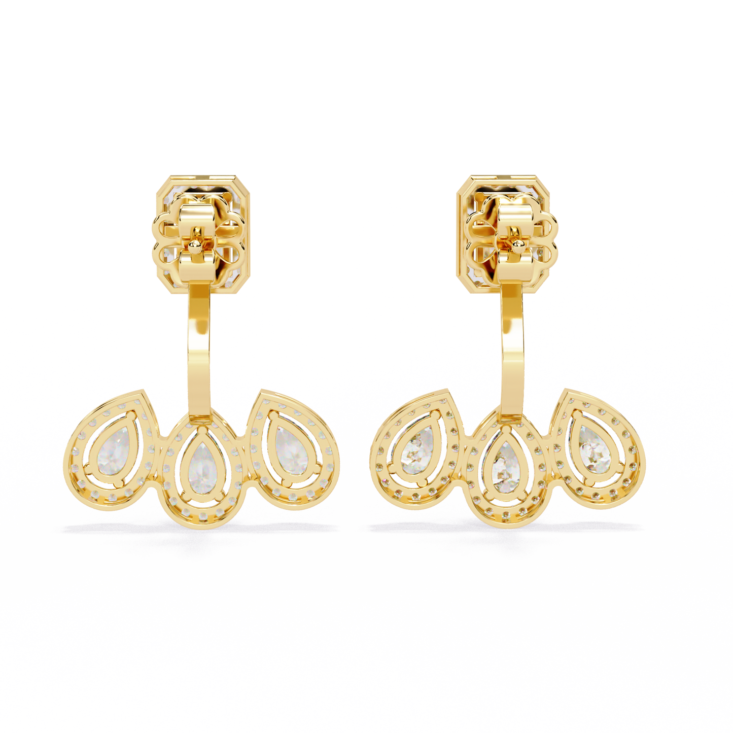Diamond Studs Earrings | Luxury Pear Cut & Emerald Cut