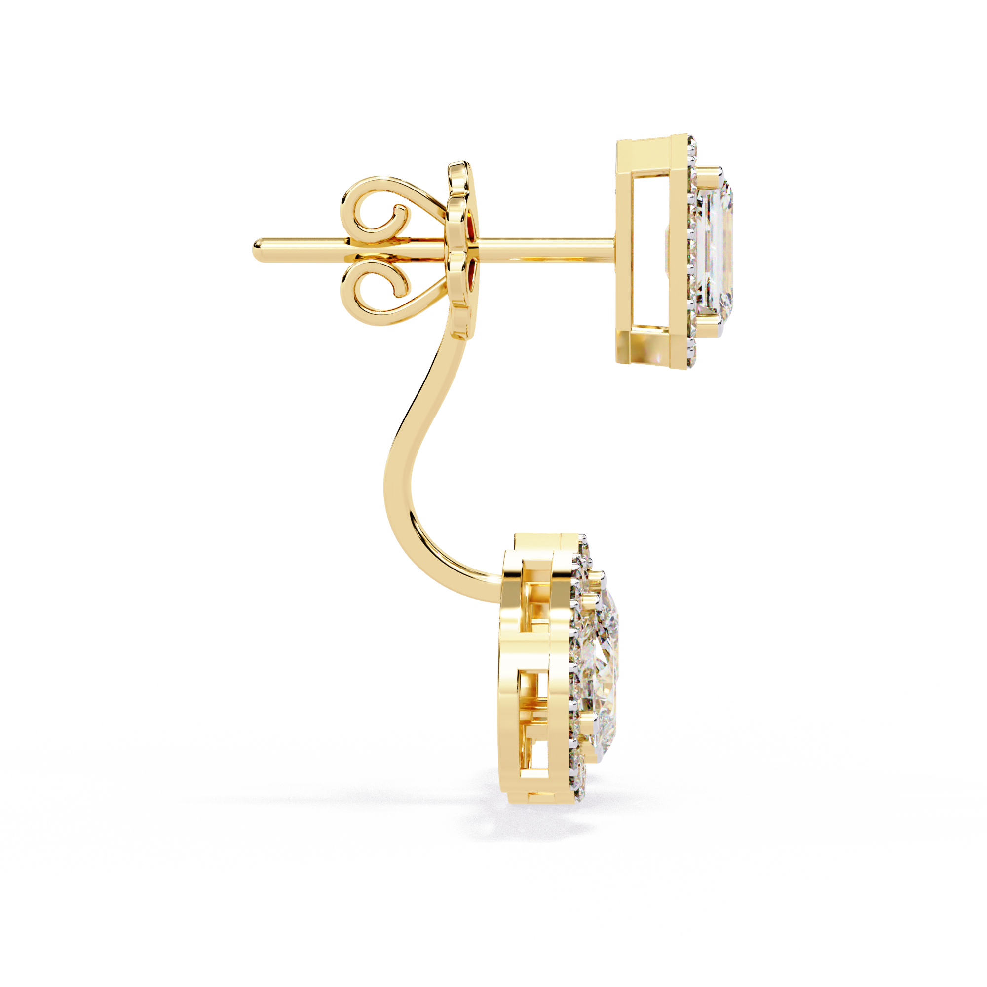 Diamond Studs Earrings | Luxury Pear Cut & Emerald Cut