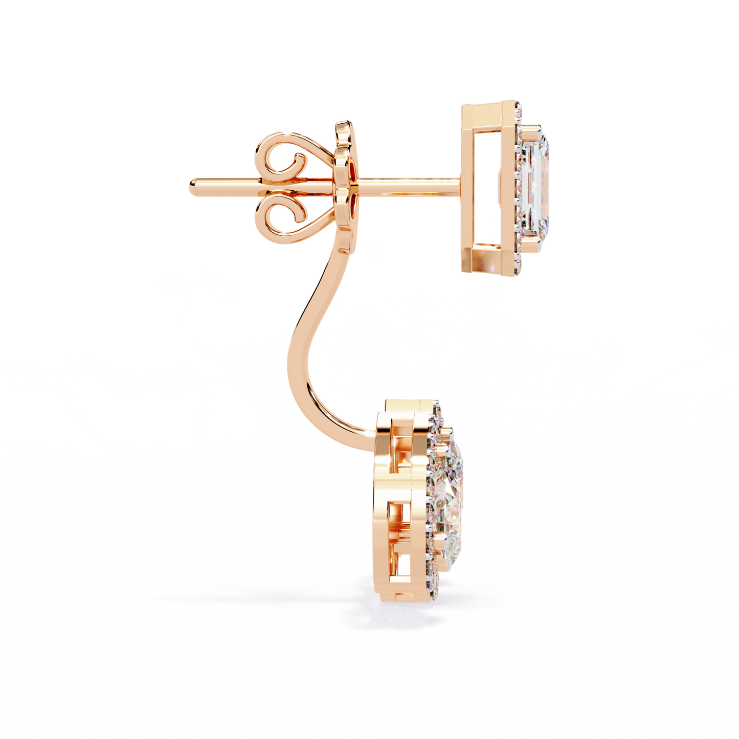 Diamond Studs Earrings | Luxury Pear Cut & Emerald Cut