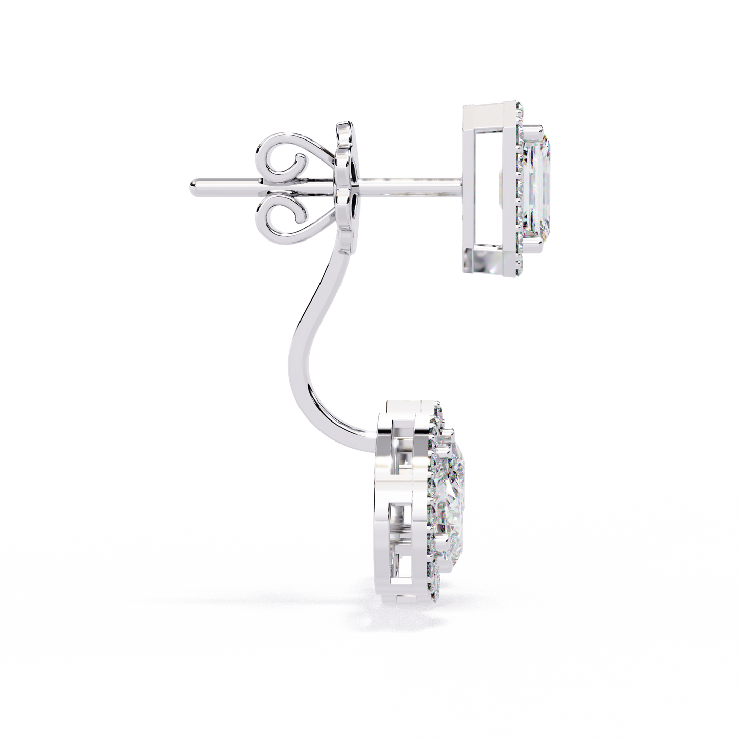 Diamond Studs Earrings | Luxury Pear Cut & Emerald Cut