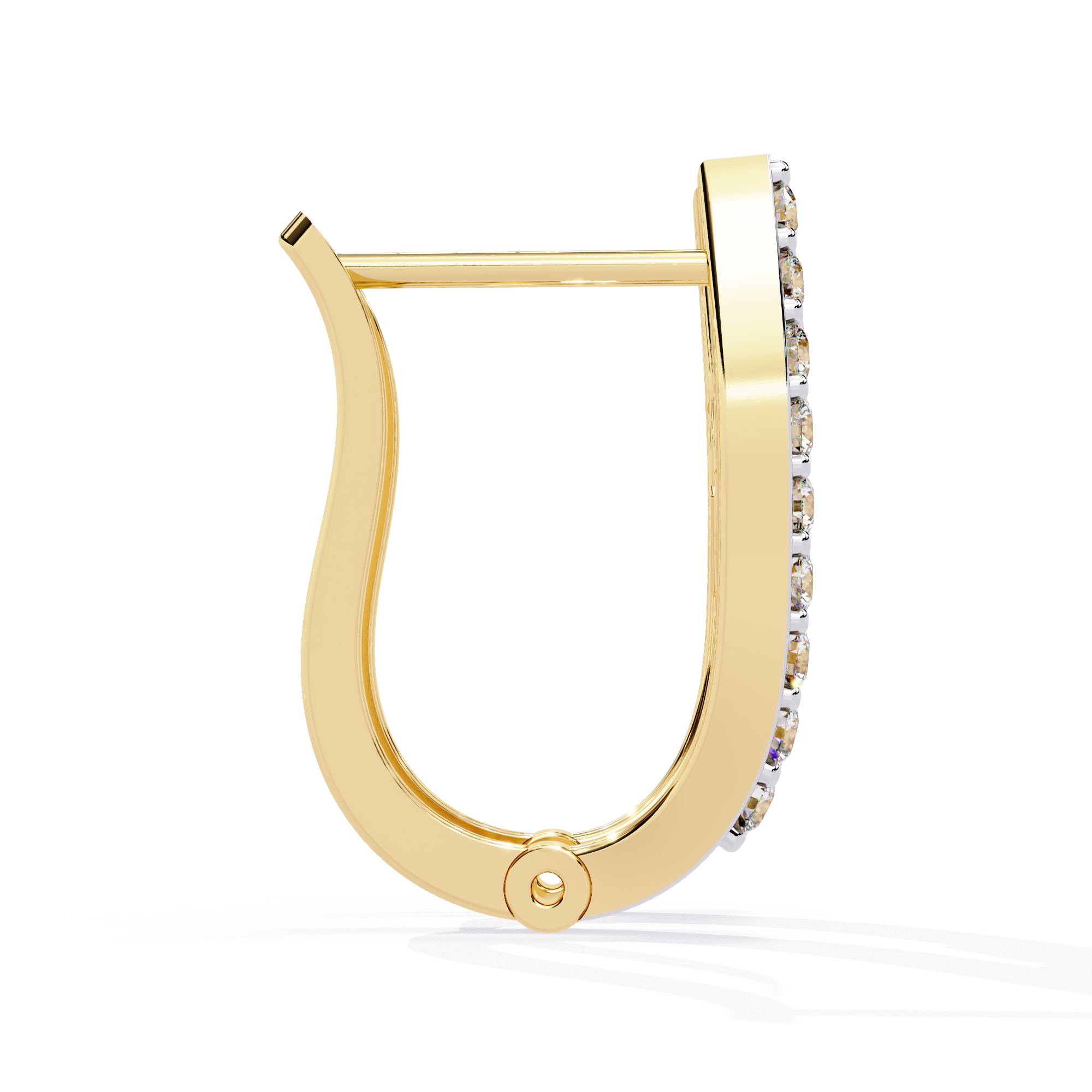 Hoop earrings with Baguette and Round Lab Grown