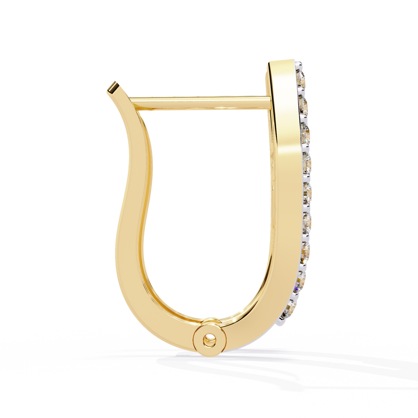 Hoop earrings with Baguette and Round Lab Grown