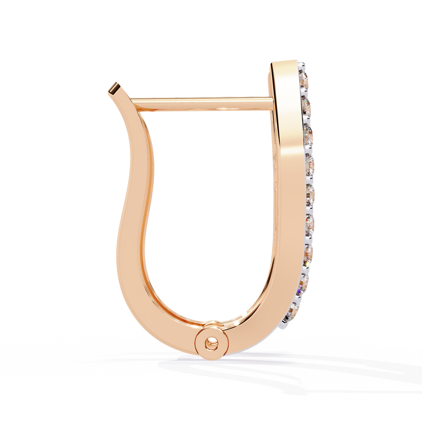 Hoop earrings with Baguette and Round Lab Grown