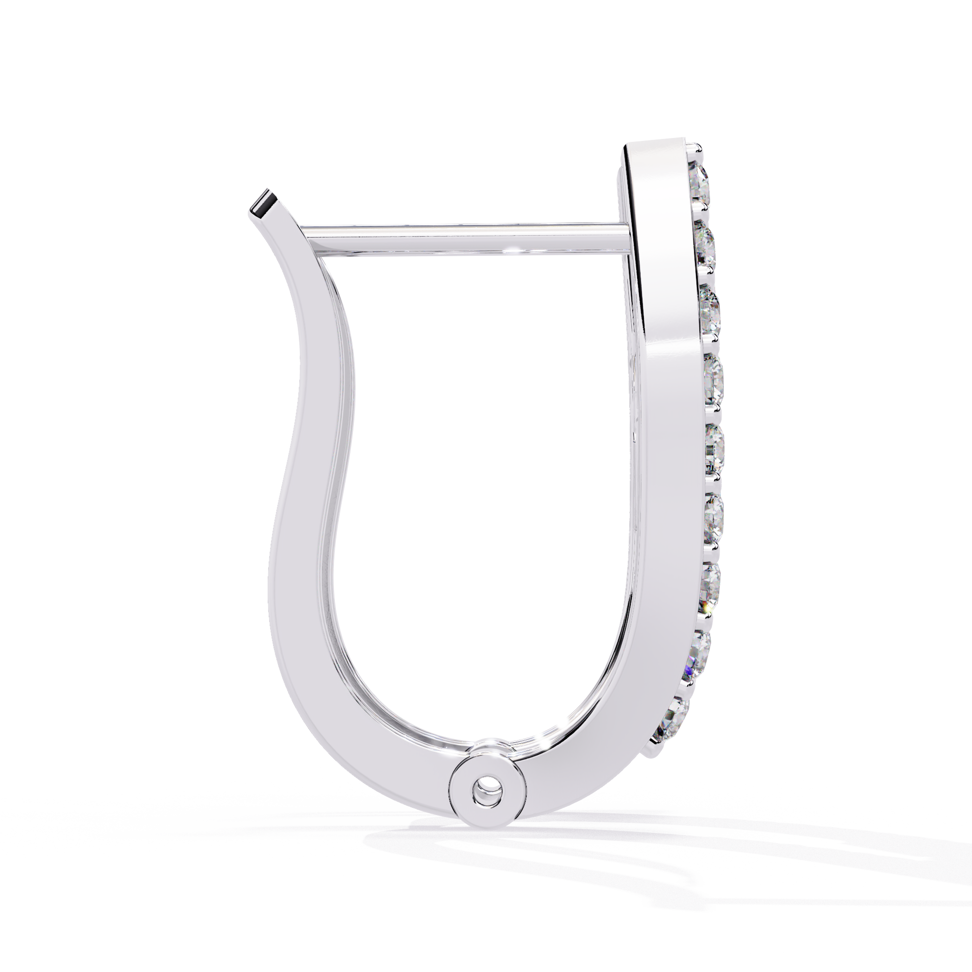Hoop earrings with Baguette and Round Lab Grown