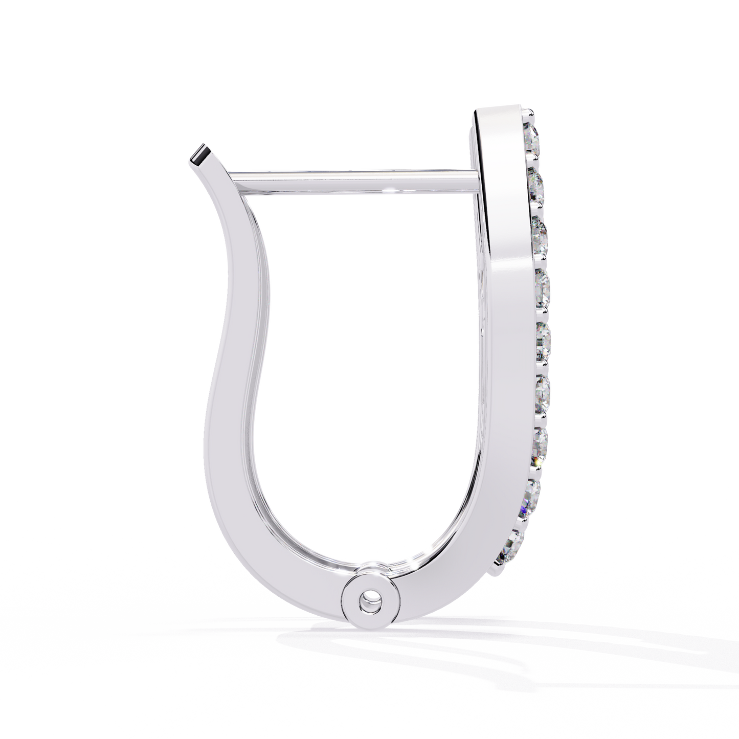 Hoop earrings with Baguette and Round Lab Grown