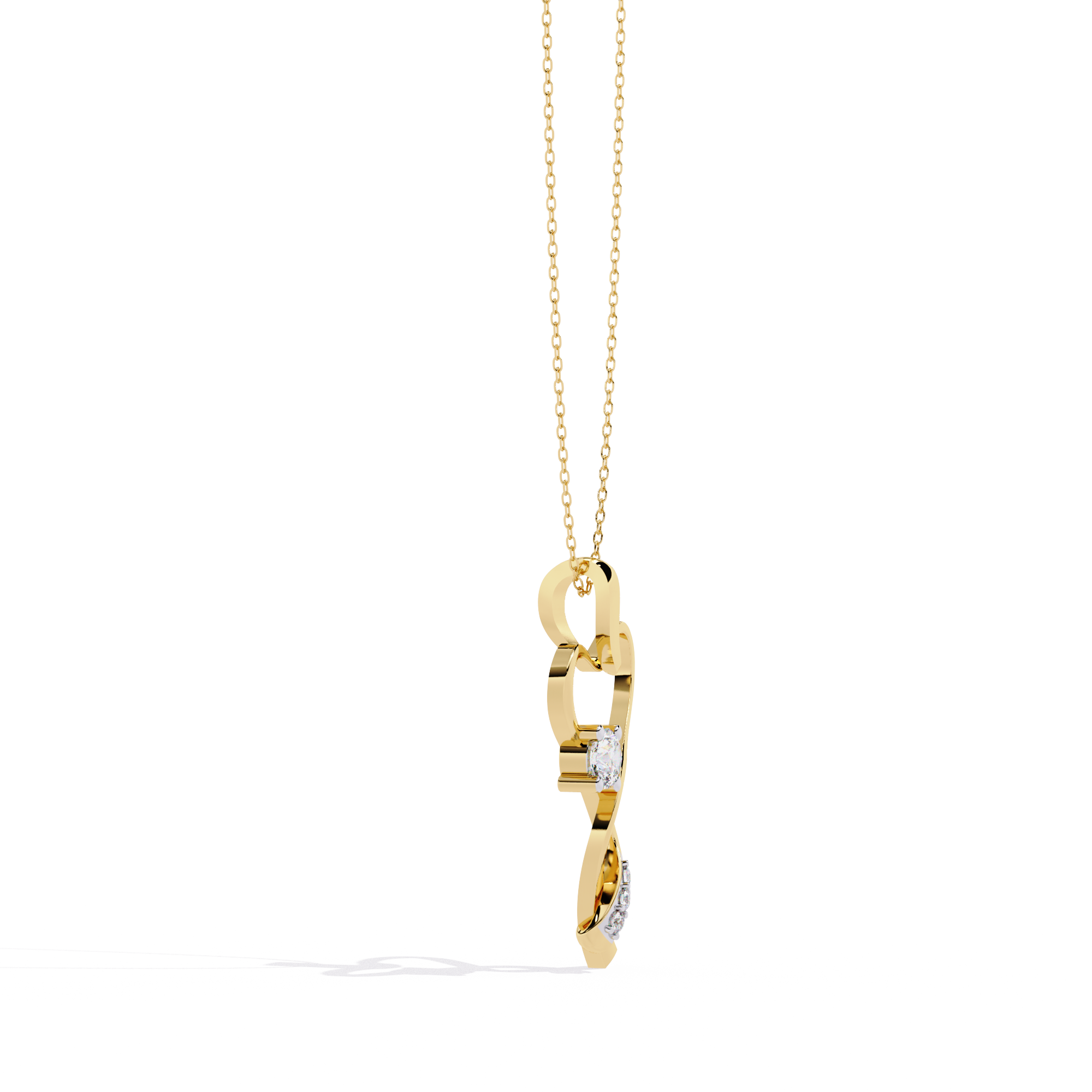 Infinity Heart Pendant Necklace Round Diamond