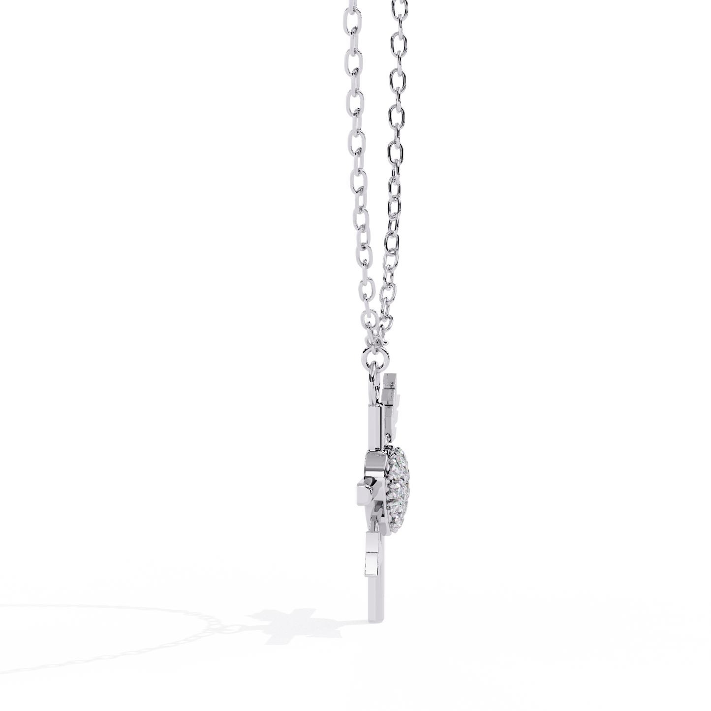 Heart & Diamond Cross Pendant