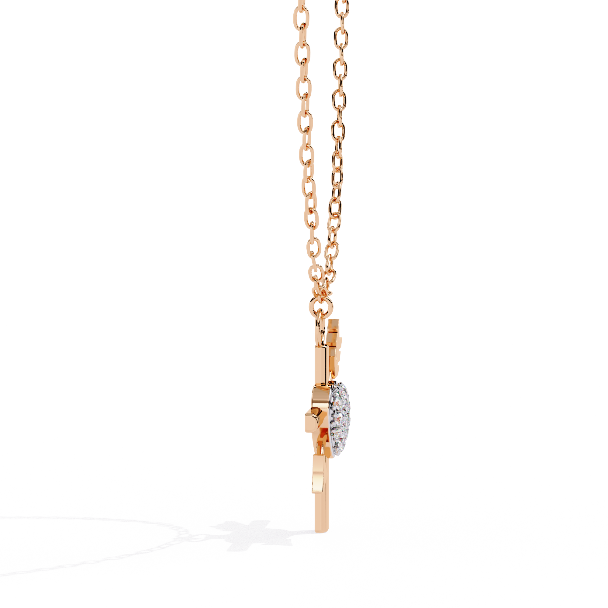 Heart & Diamond Cross Pendant
