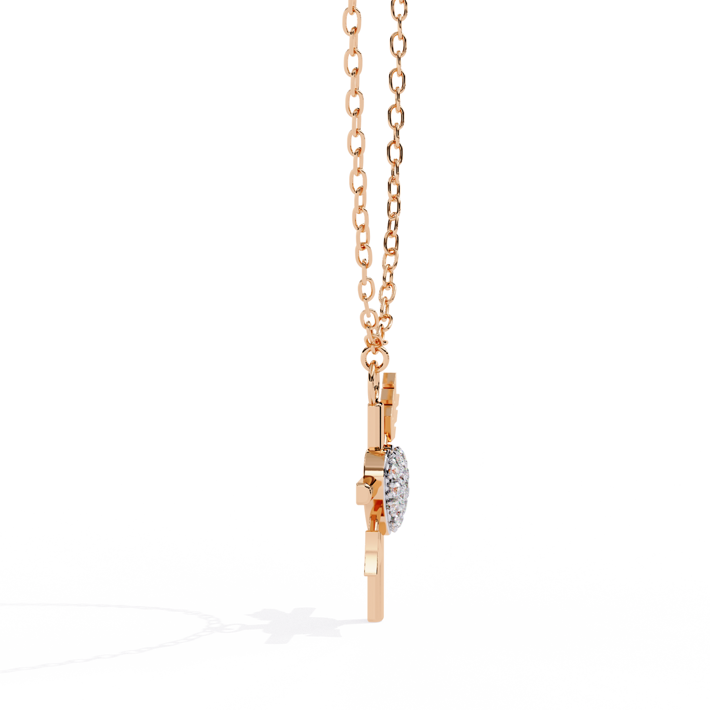 Heart & Diamond Cross Pendant