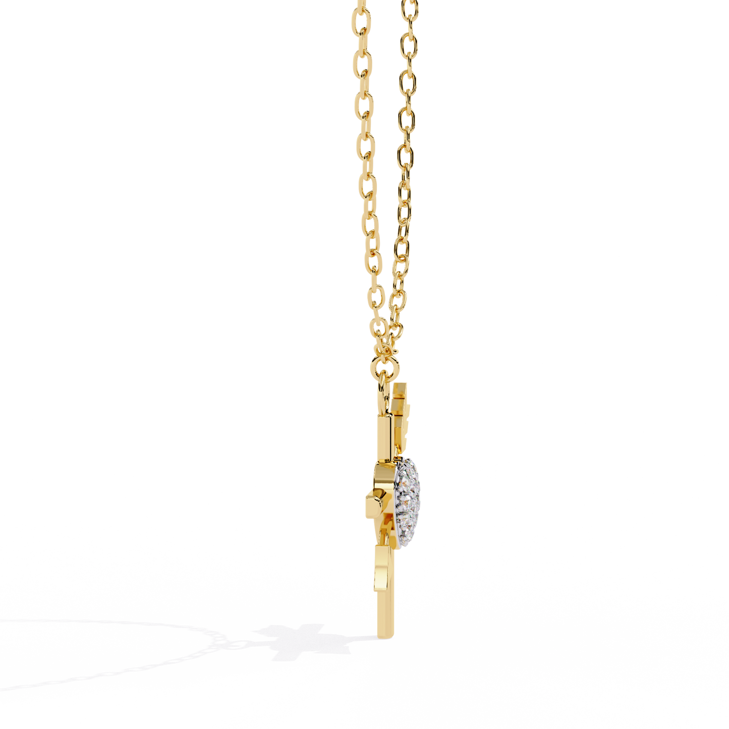 Heart & Diamond Cross Pendant