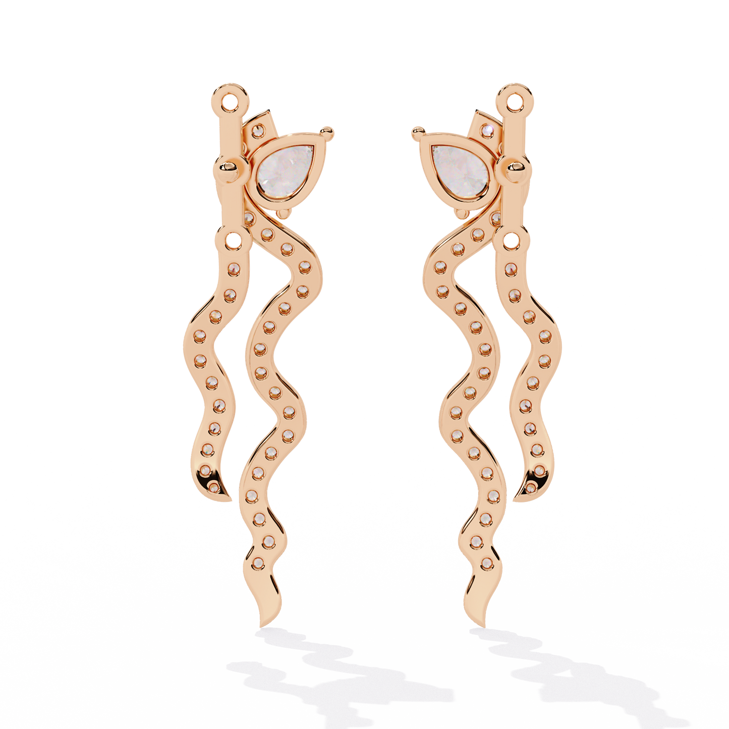 Wavy Lab Grown Diamond Drop Earrings