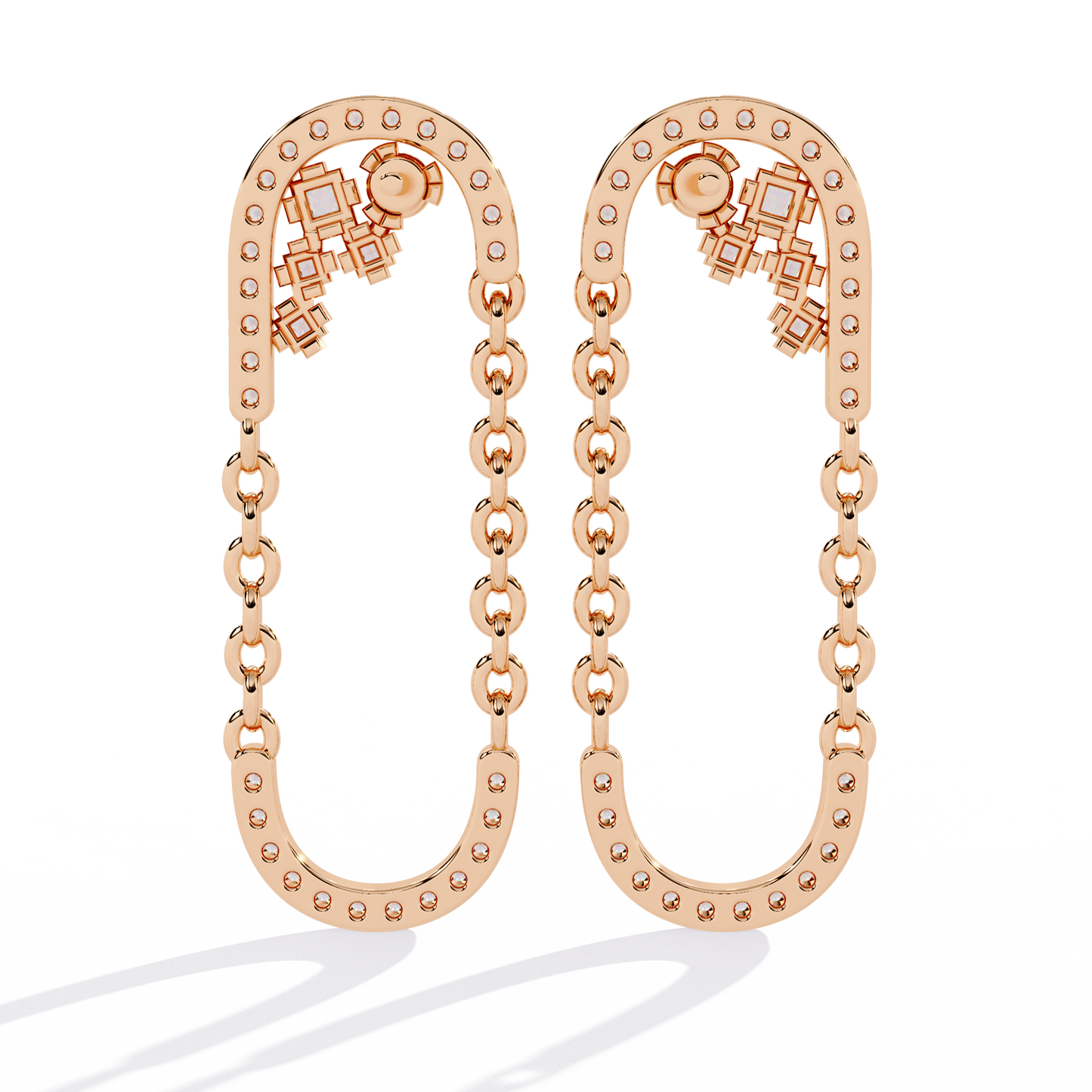 Lab Grown Diamonds Party Wear Gold Diamond Aura Earrings
