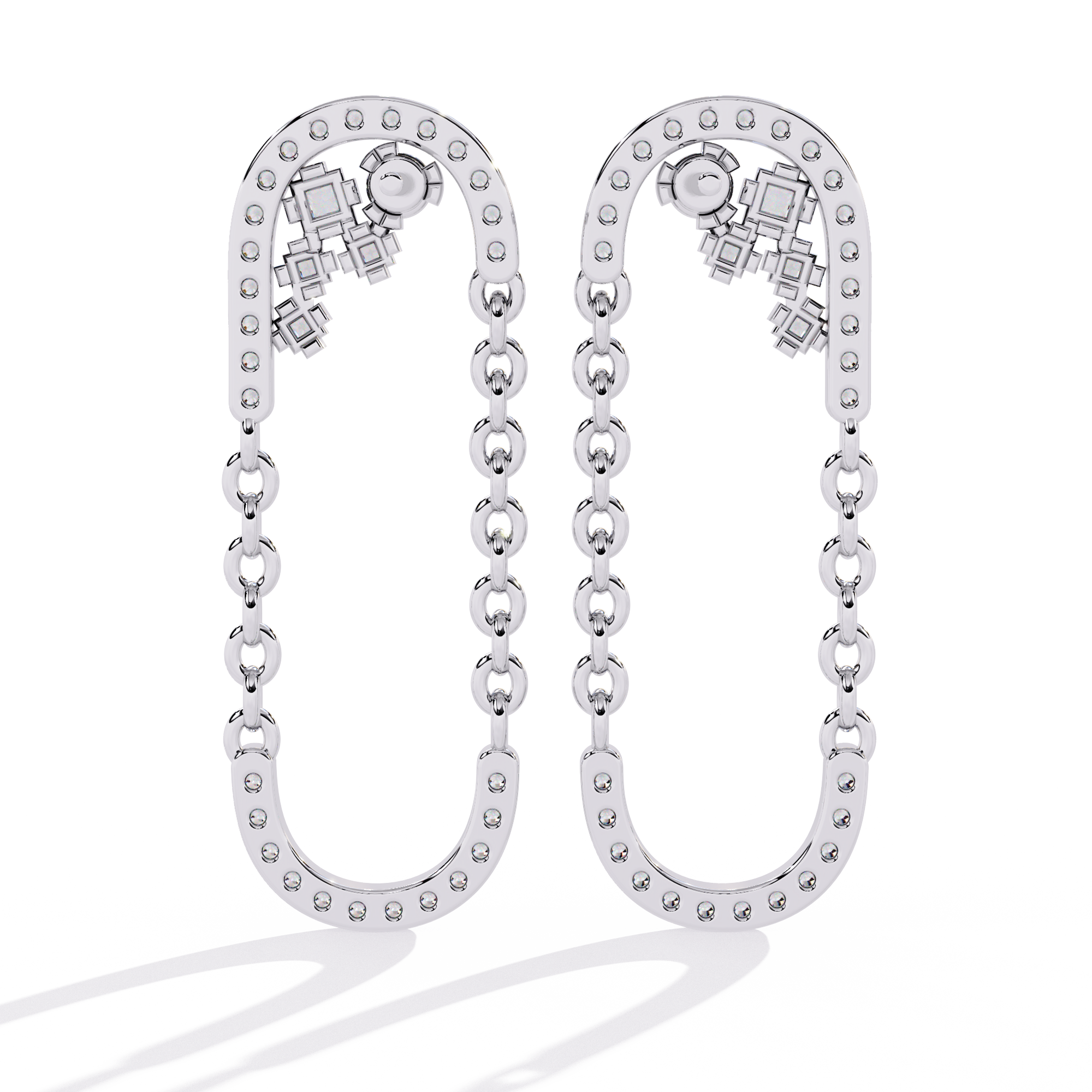 Lab Grown Diamonds Party Wear Gold Diamond Aura Earrings
