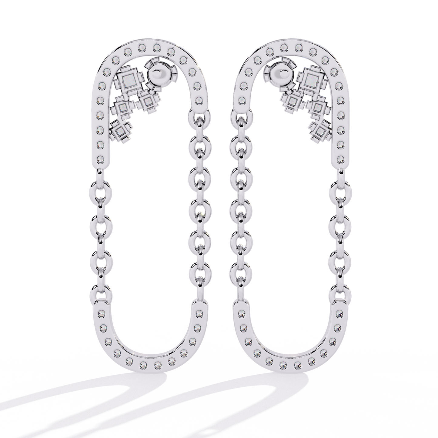 Lab Grown Diamonds Party Wear Gold Diamond Aura Earrings