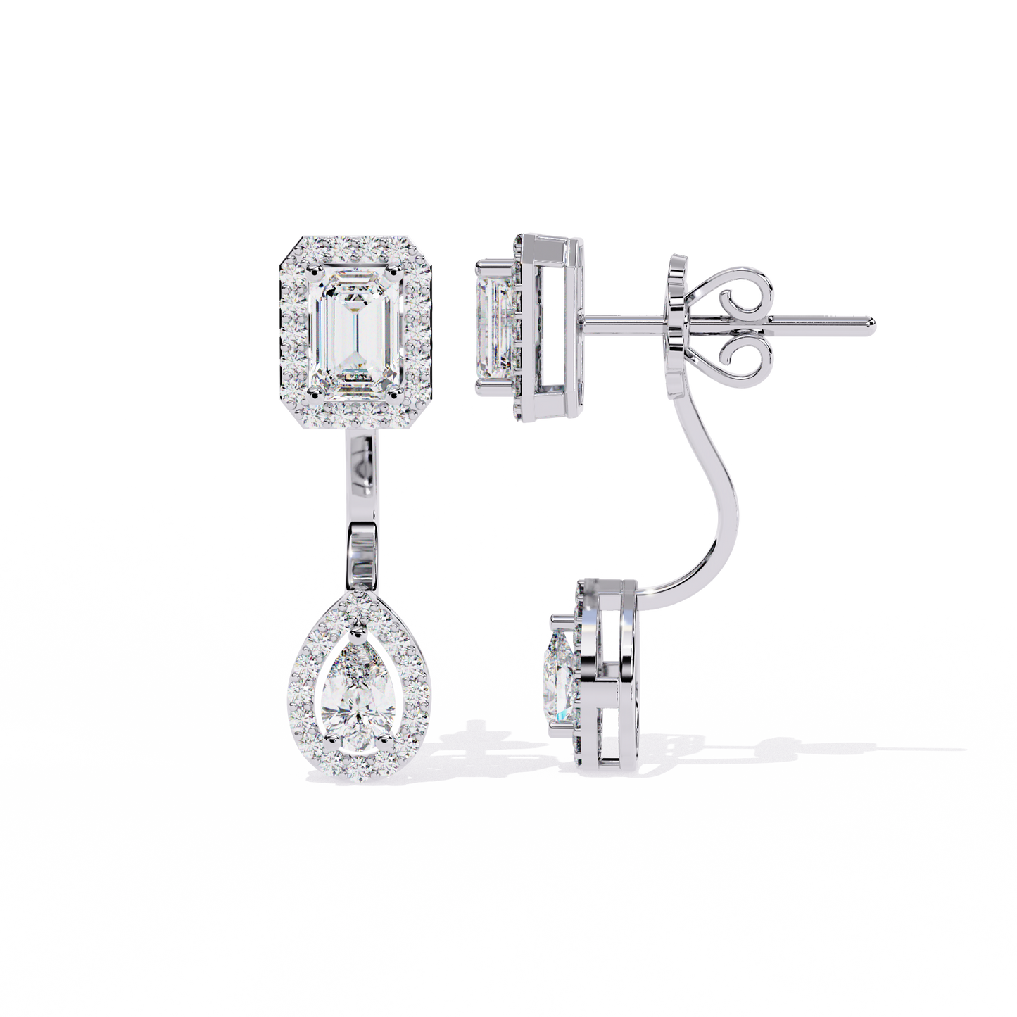Lab Grown Diamonds Pear Wedding Wear Diamond Earring
