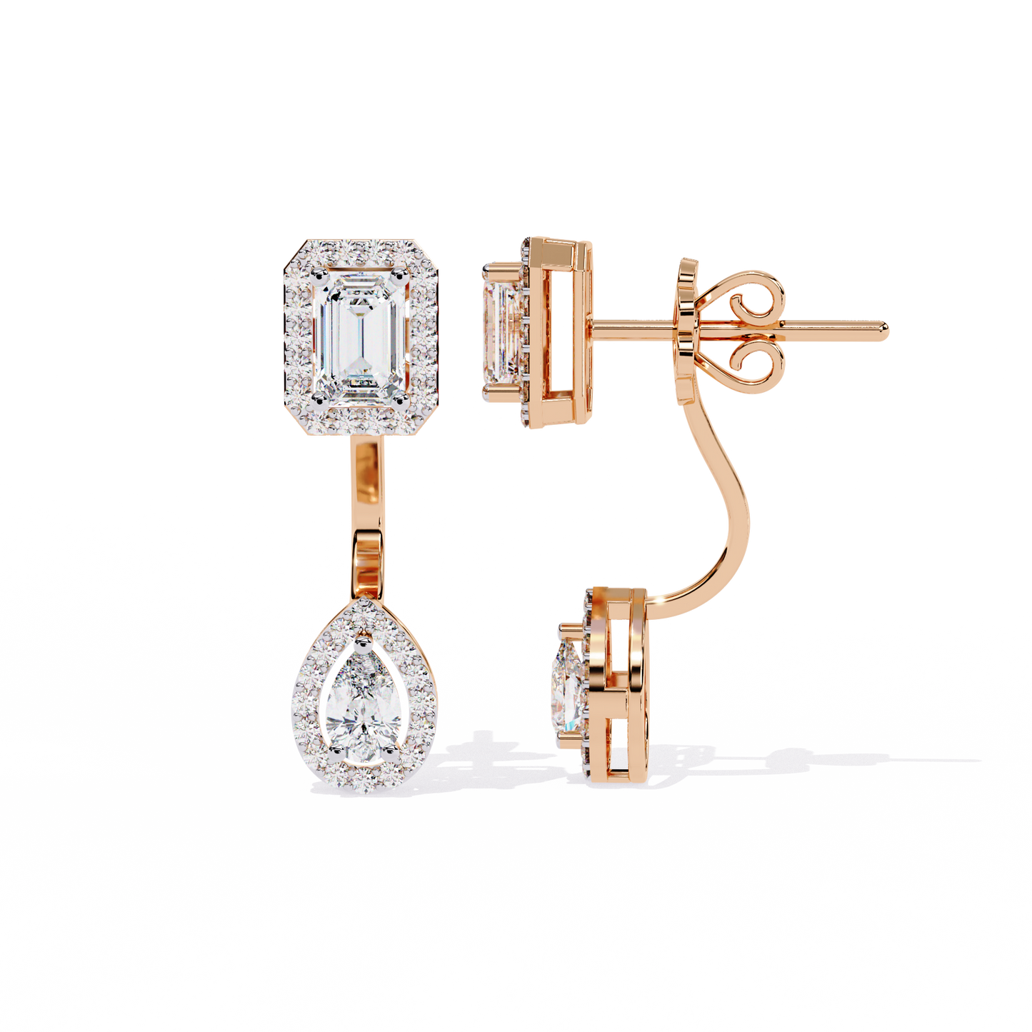 Lab Grown Diamonds Pear Wedding Wear Diamond Earring