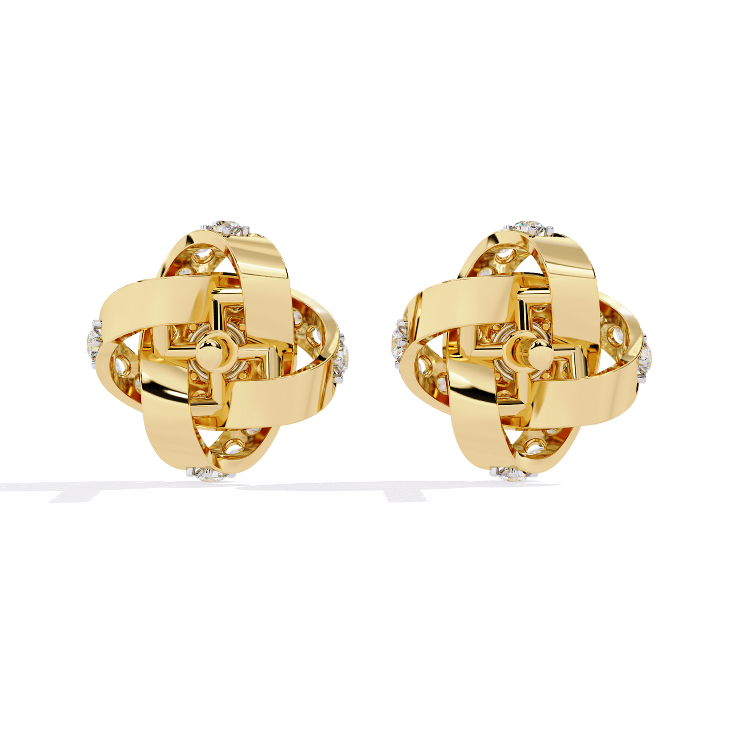 Floral Diamond Studs Earrings