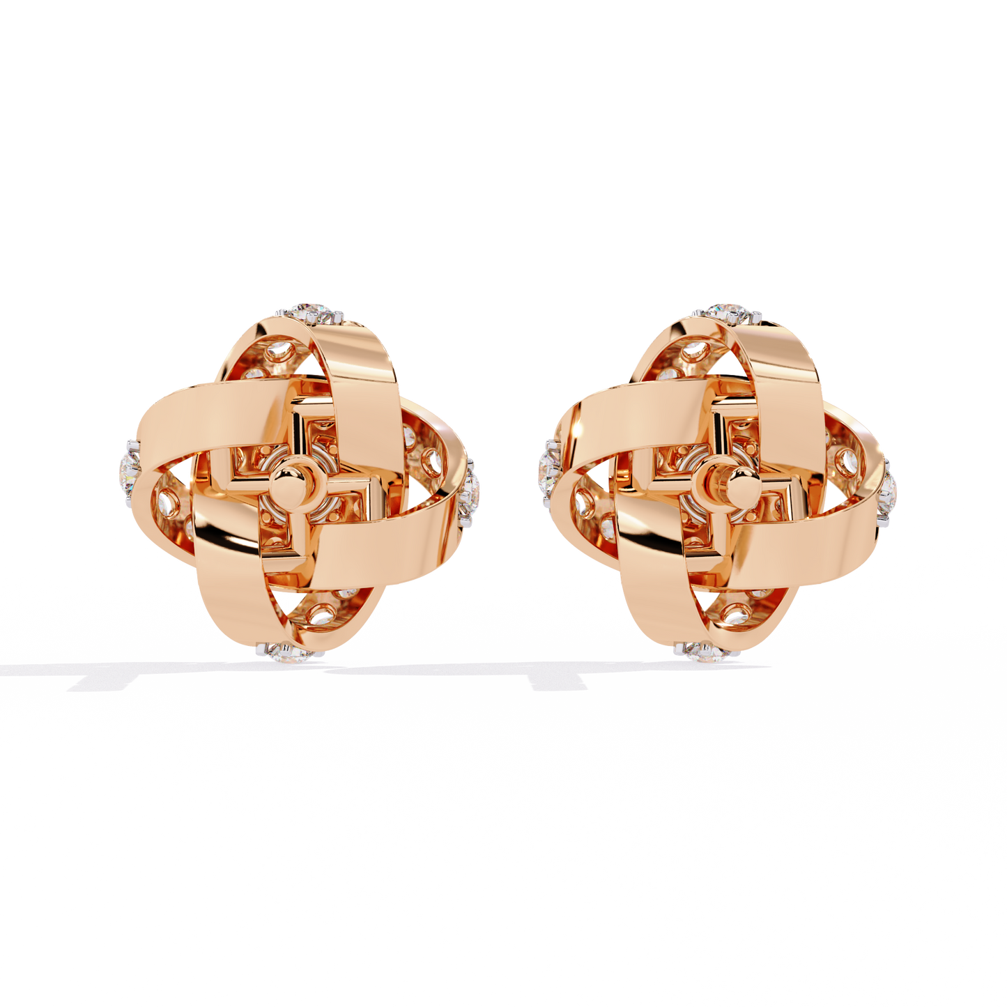 Floral Diamond Studs Earrings