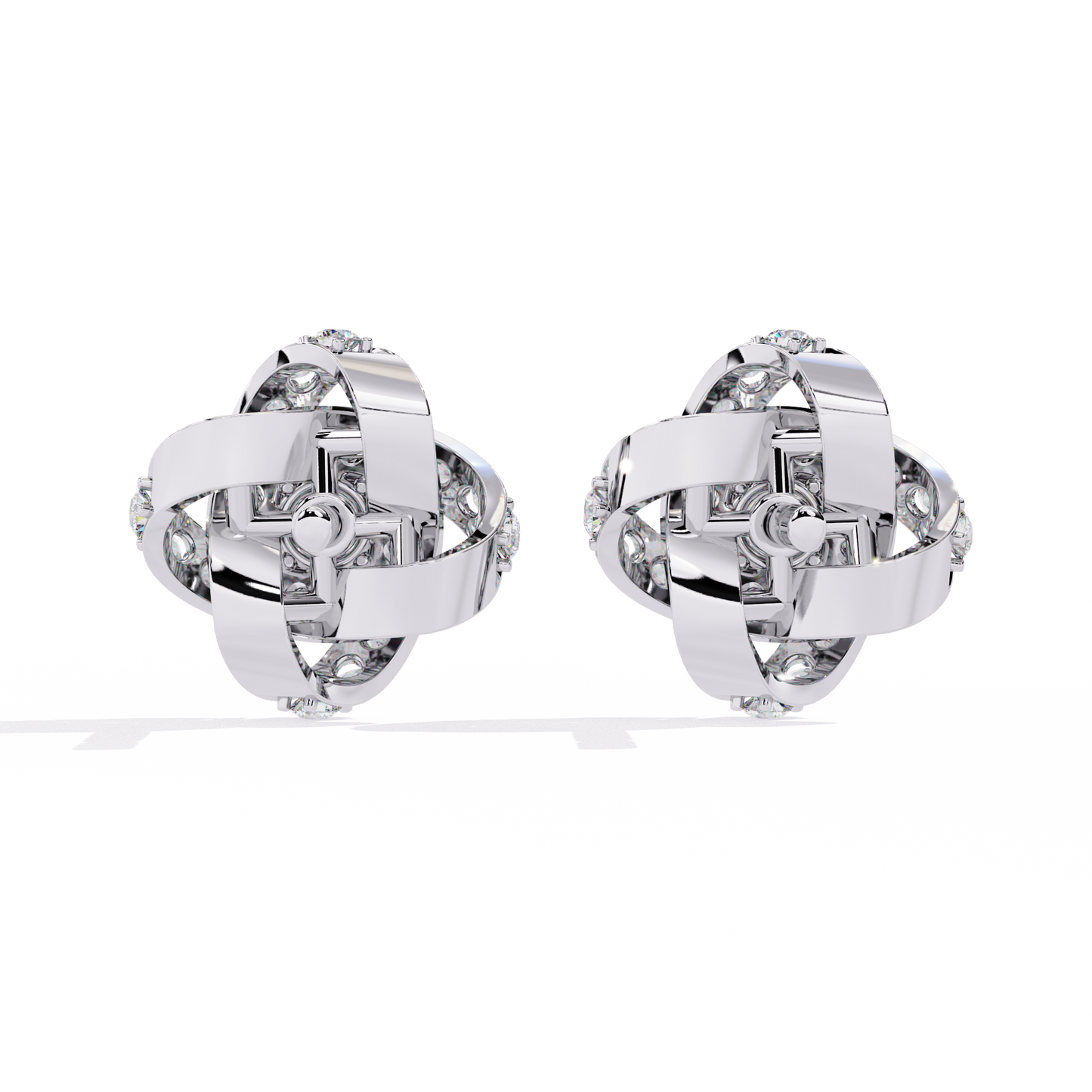 Floral Diamond Studs Earrings