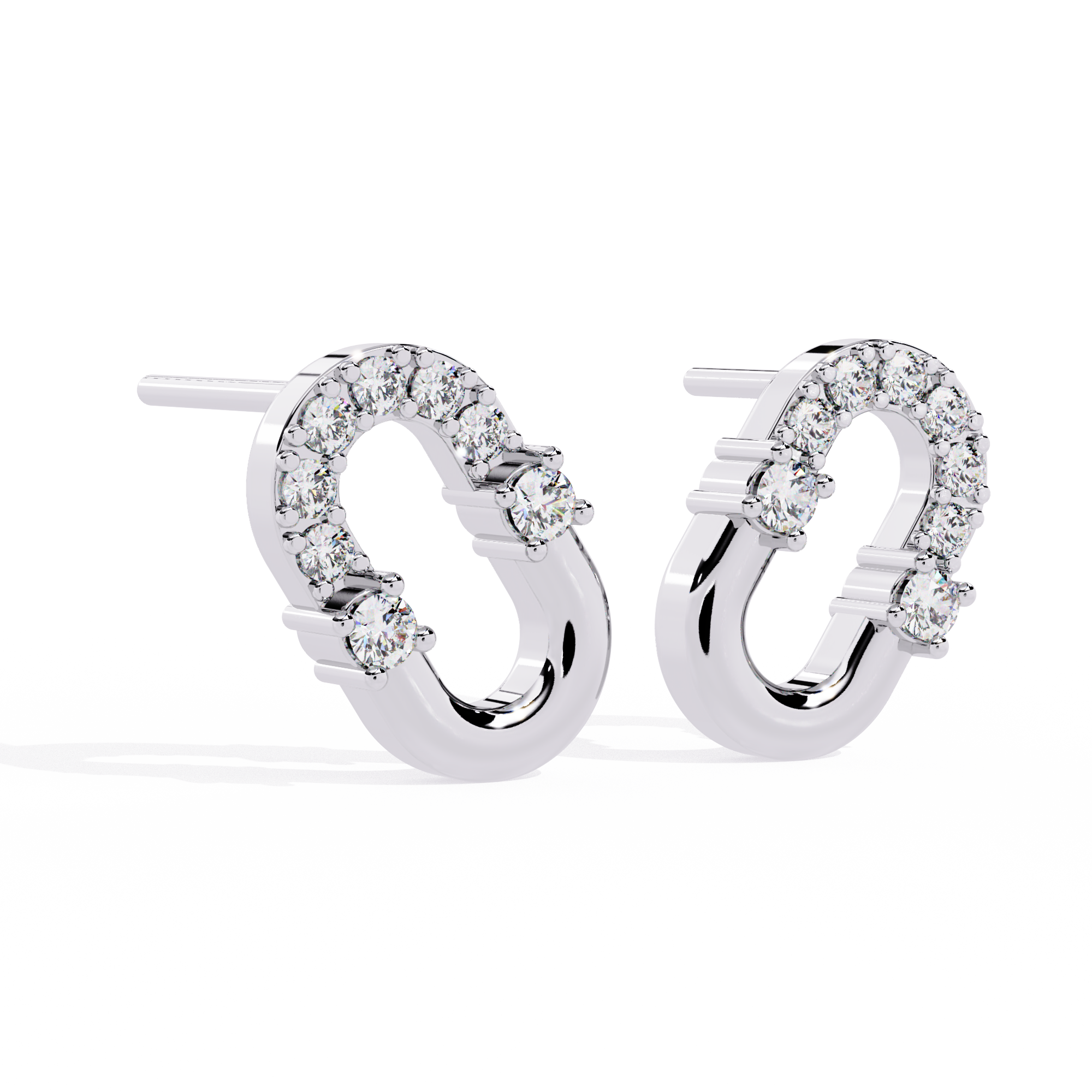 Minimalist Lab-Created Diamond Studs Earrings | Oval Link Hoops Studs