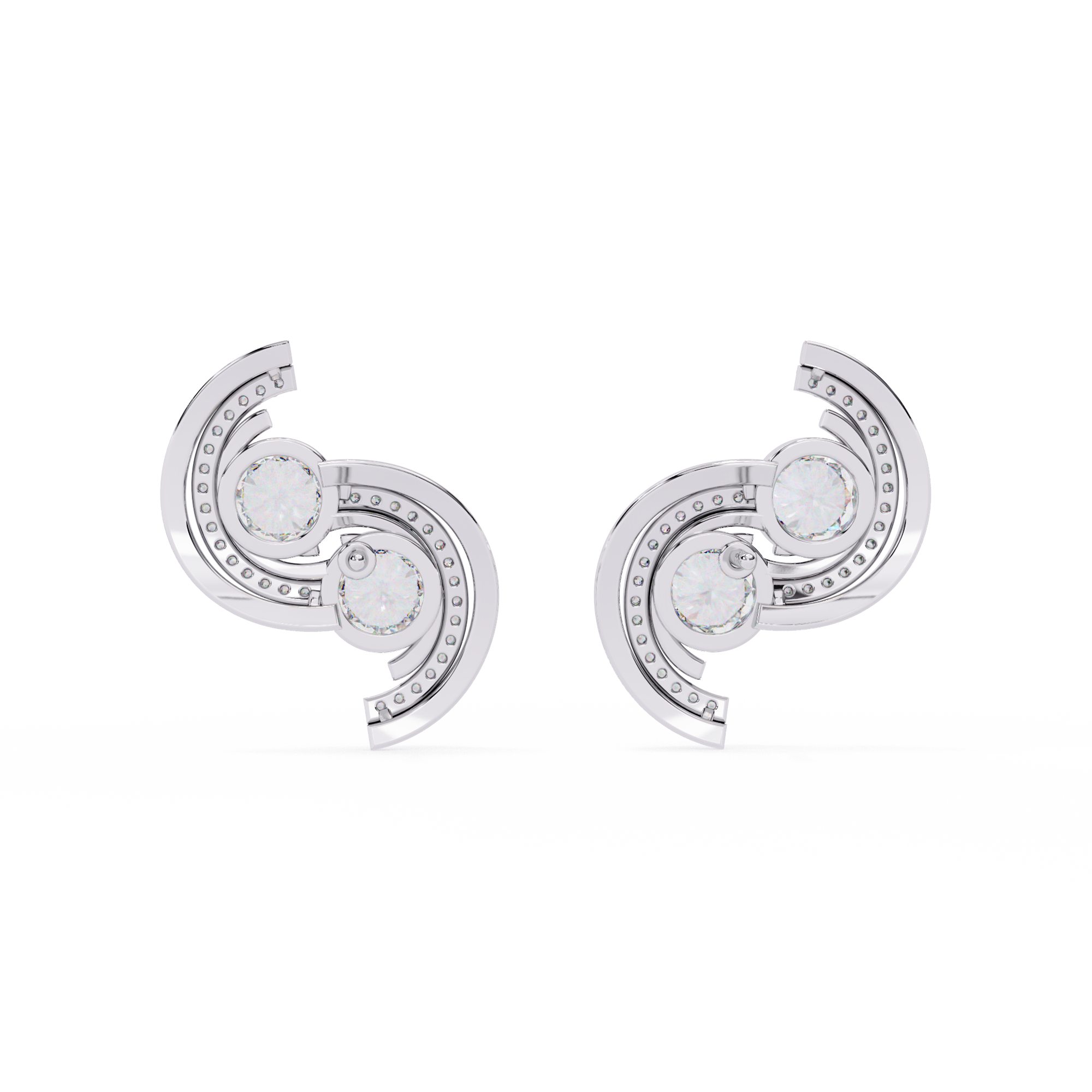 Lab Grown Diamond Swirl Stud Earrings