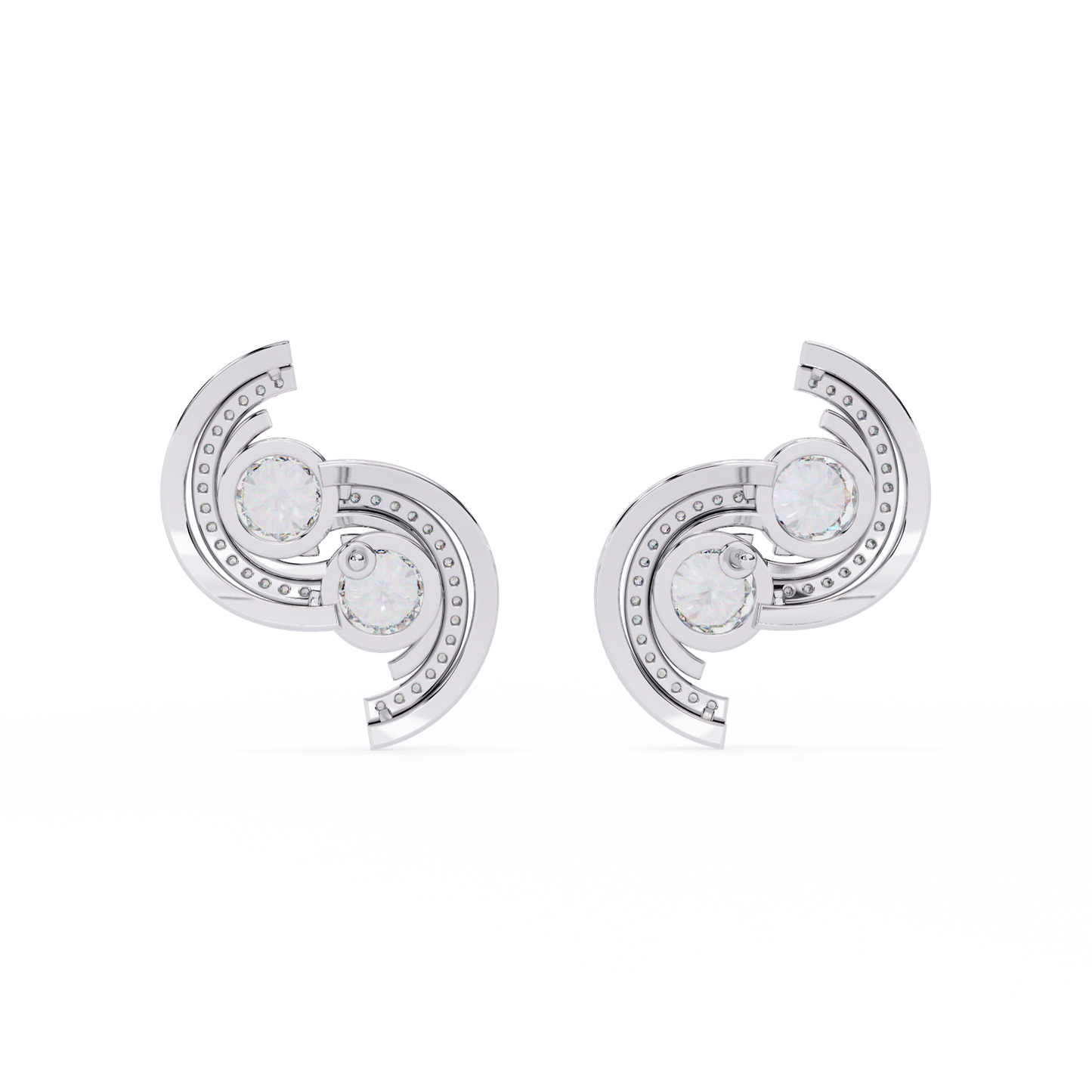 Lab Grown Diamond Swirl Stud Earrings