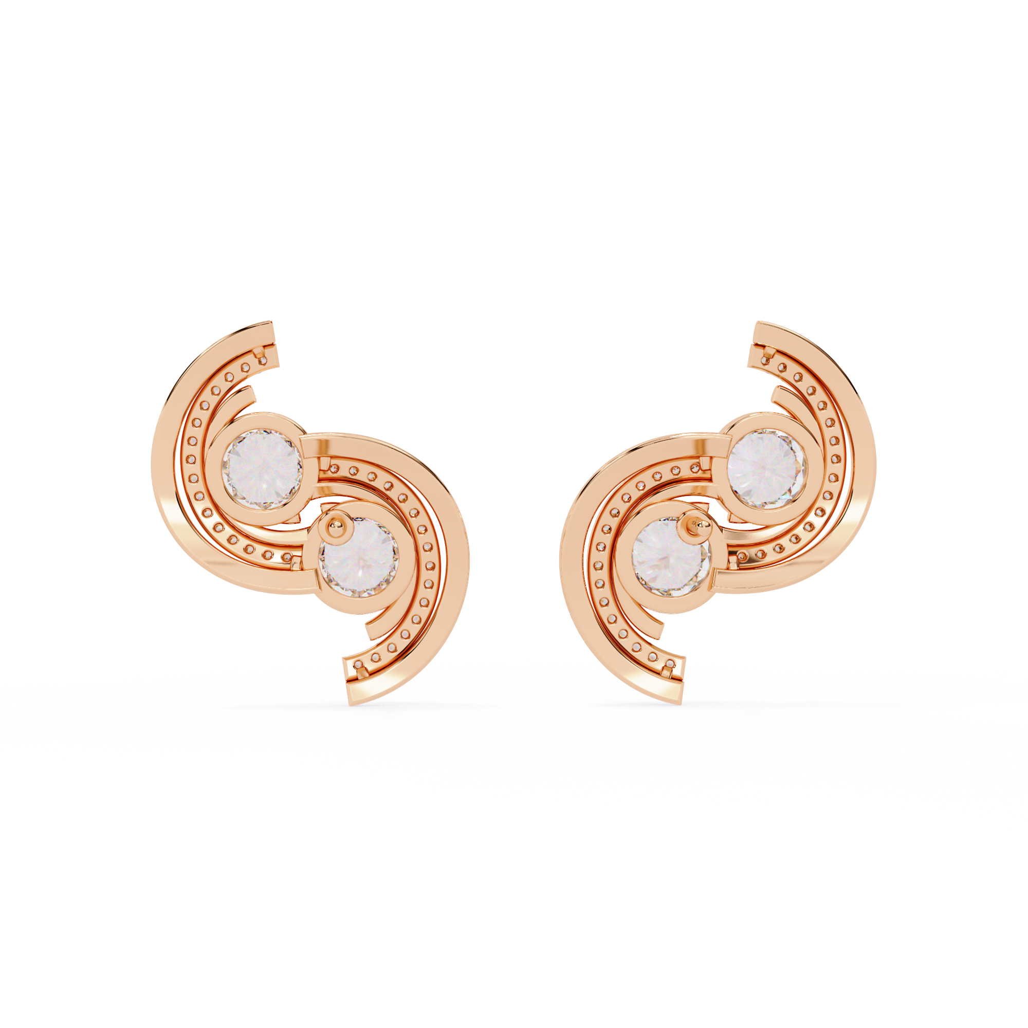 Lab Grown Diamond Swirl Stud Earrings