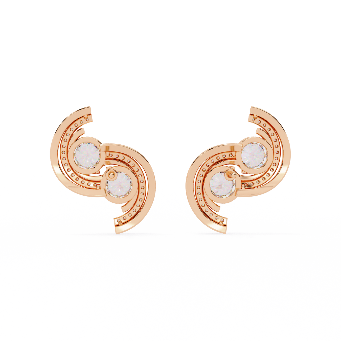 Lab Grown Diamond Swirl Stud Earrings