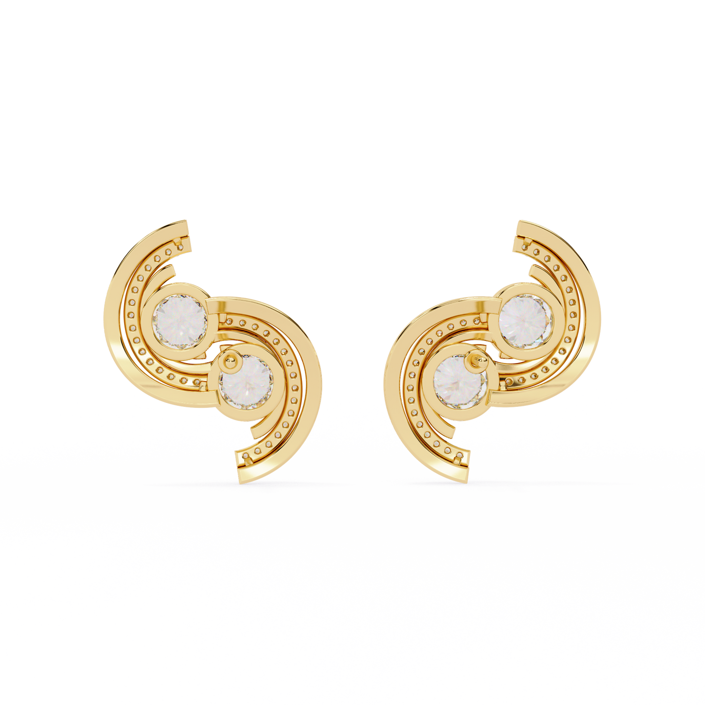 Lab Grown Diamond Swirl Stud Earrings