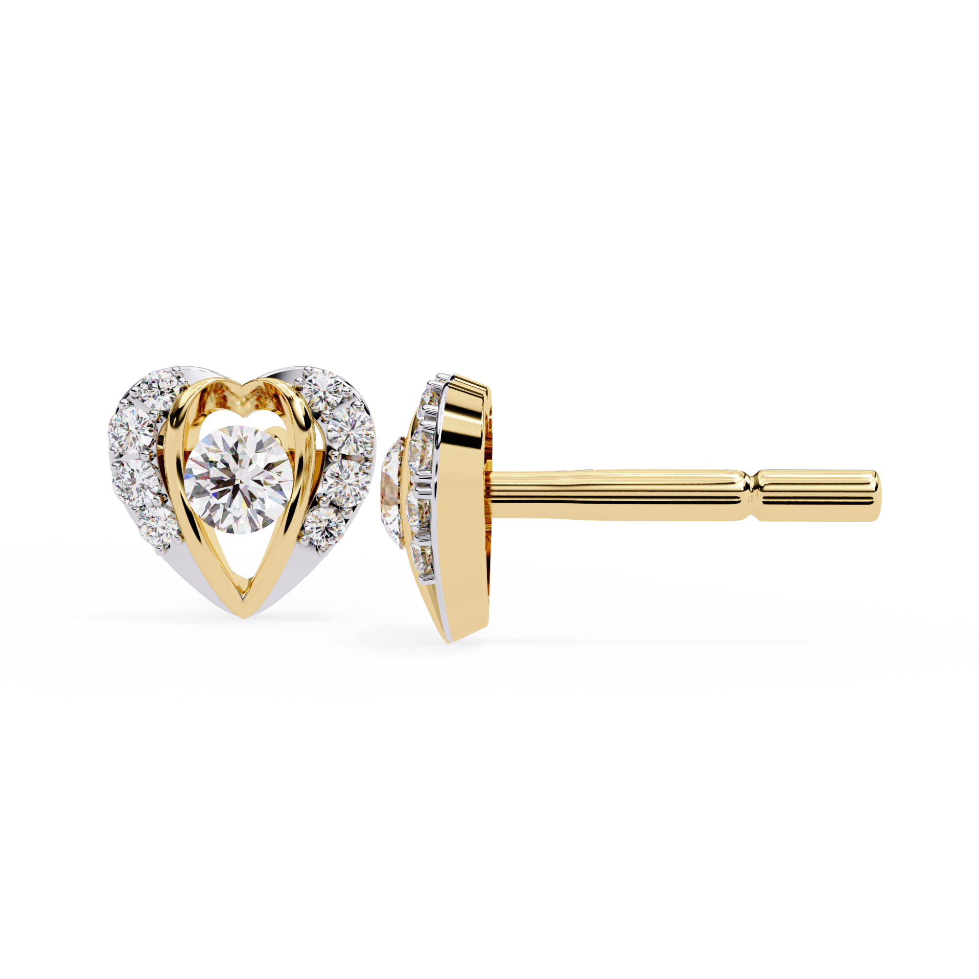 Classic Heart Cluster Lab Grown Diamond Earrings