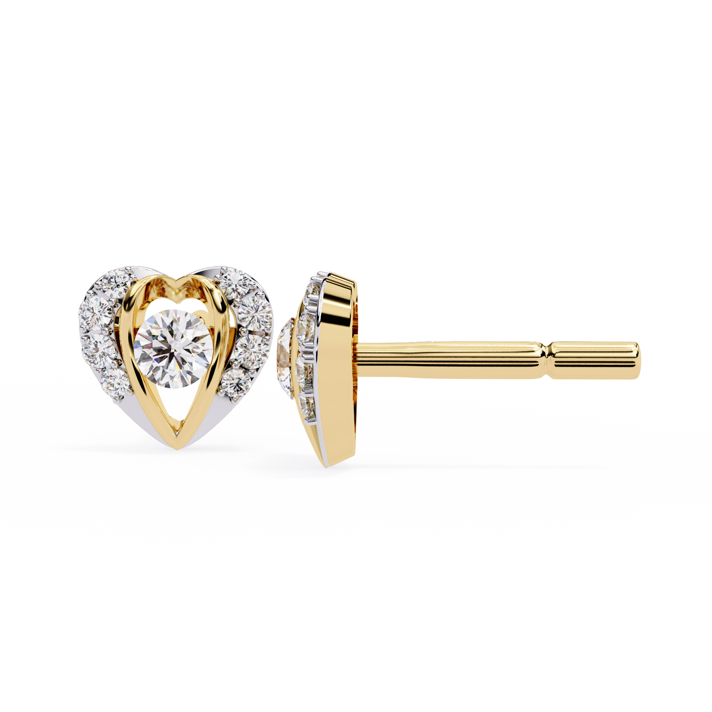 Classic Heart Cluster Lab Grown Diamond Earrings