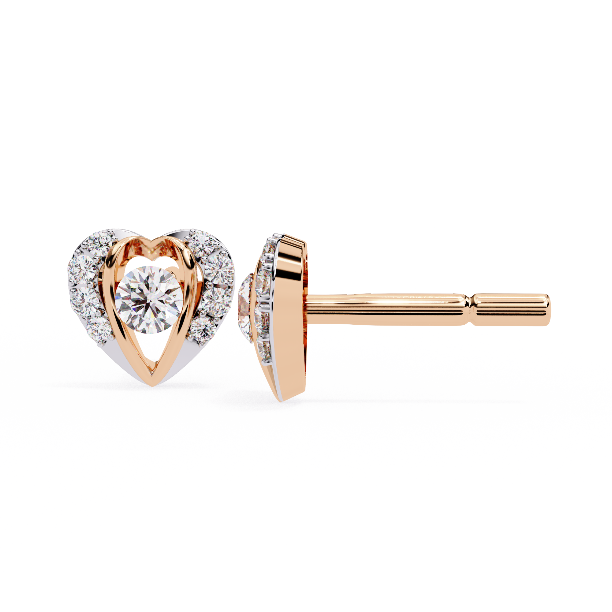 Classic Heart Cluster Lab Grown Diamond Earrings