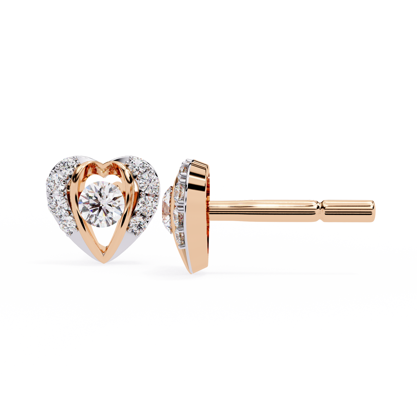 Classic Heart Cluster Lab Grown Diamond Earrings