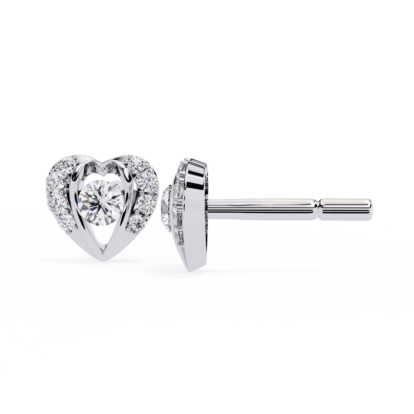 Classic Heart Cluster Lab Grown Diamond Earrings