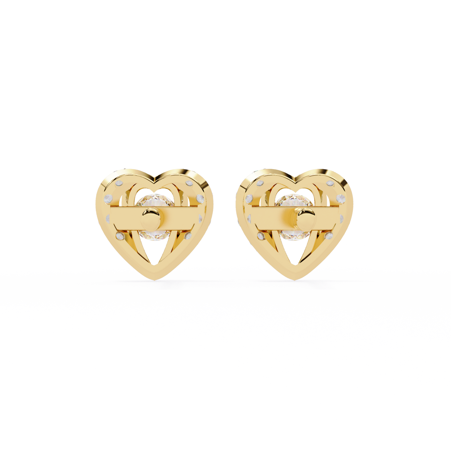 Classic Heart Cluster Lab Grown Diamond Earrings