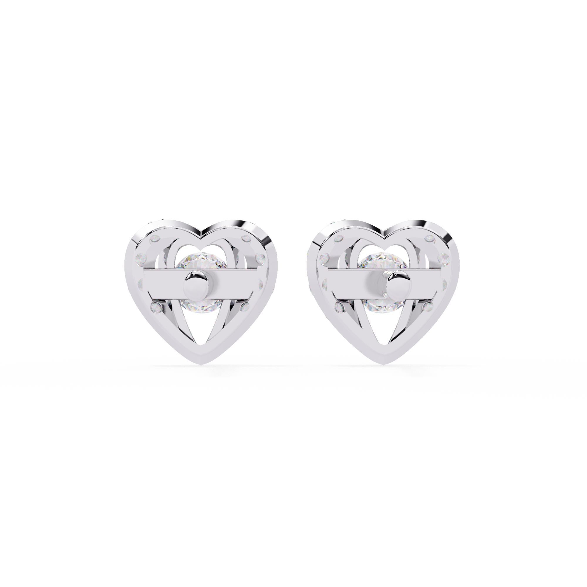 Classic Heart Cluster Lab Grown Diamond Earrings