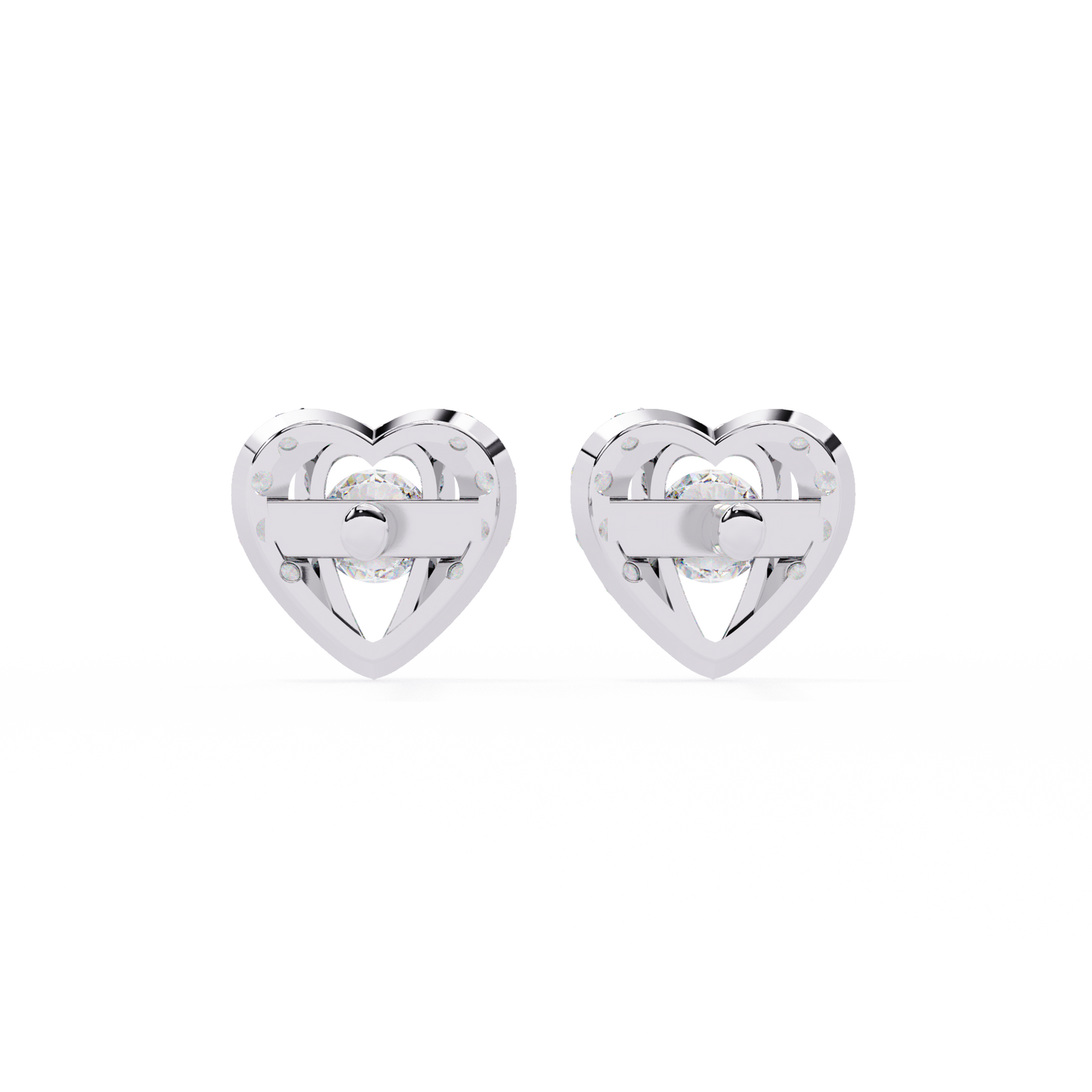 Classic Heart Cluster Lab Grown Diamond Earrings