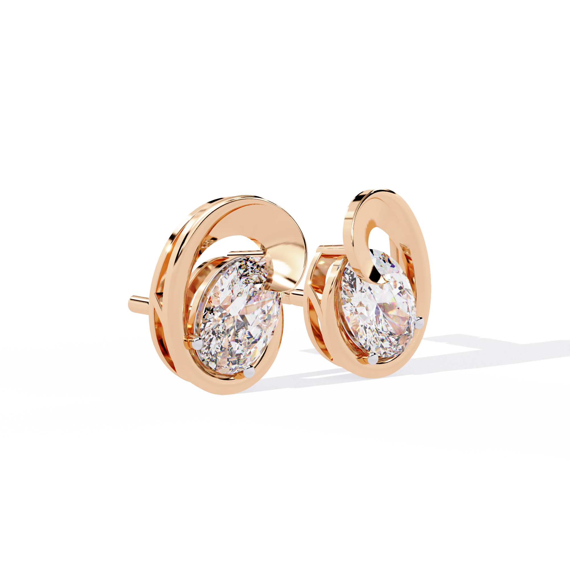 Oval Cut Diamond Earrings